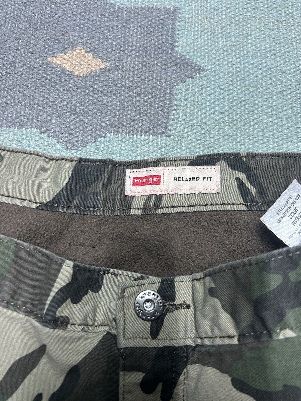 Vintage Vtg wrangler fleece lined camo cargo pants woodland 38x31 Size US 38 / EU 54 - 4 Thumbnail