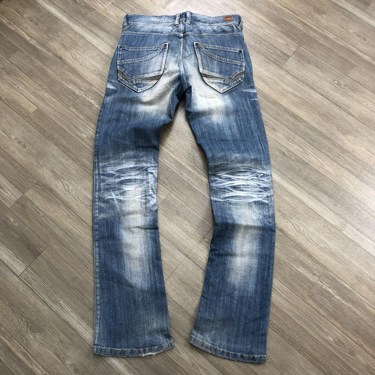 If Six Was Nine × Japanese Brand × Le Grande Bleu (L.G.B.) 2000s Nicole Club Multi Pocket Faded Bootcut Flared Jeans Size US 31 - 25 Thumbnail