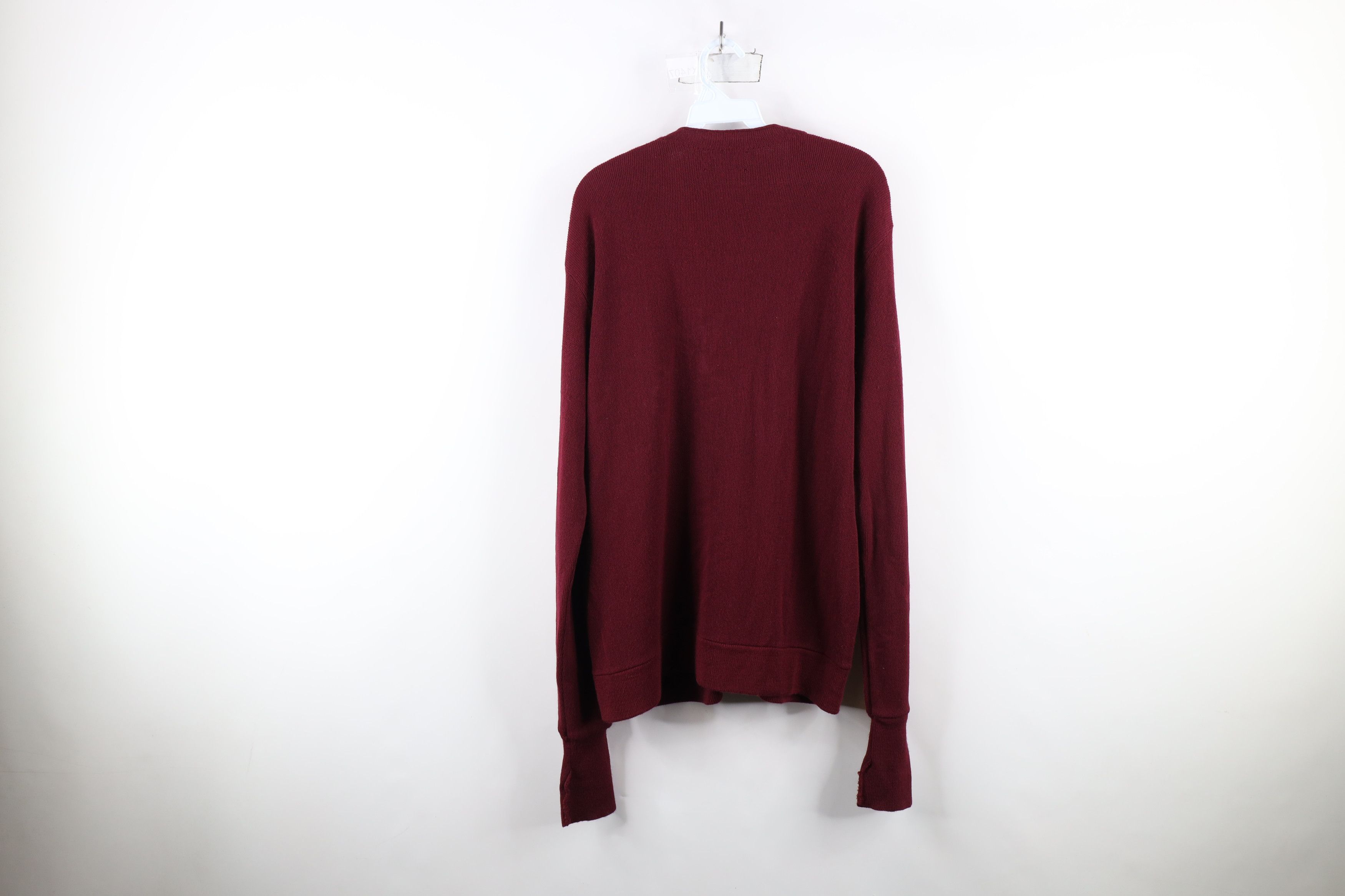 Vintage Vintage 90s Streetwear Knit Cardigan Sweater Maroon USA Size US L / EU 52-54 / 3 - 10 Thumbnail
