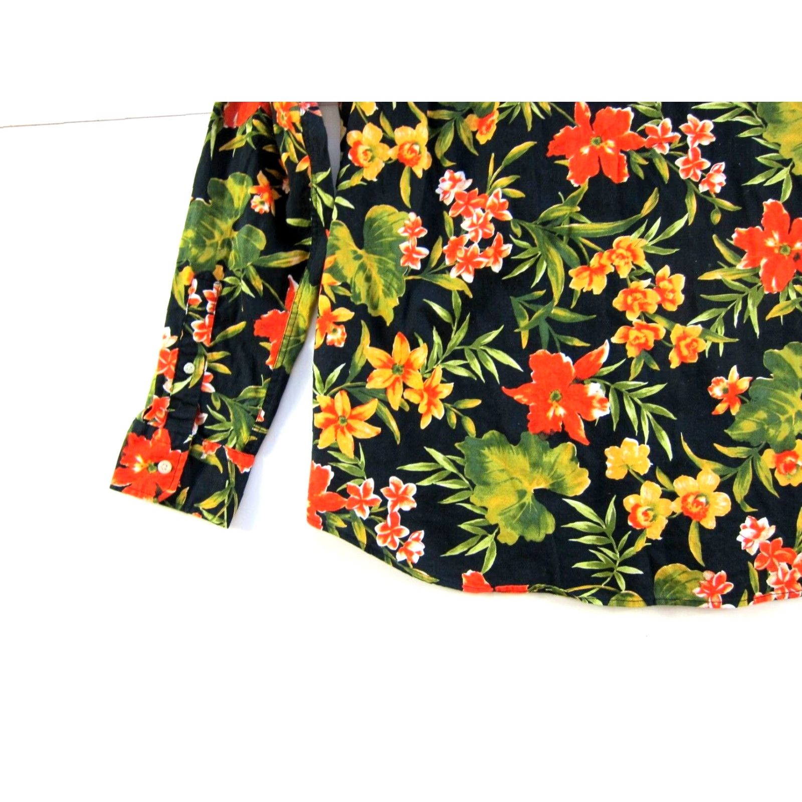 American Eagle Outfitters American Eagle Outfitters Shirt XL Men's Orange Floral Long Sleeve Button-Up Classic Shirt Size US XL / EU 56 / 4 - 5 Thumbnail
