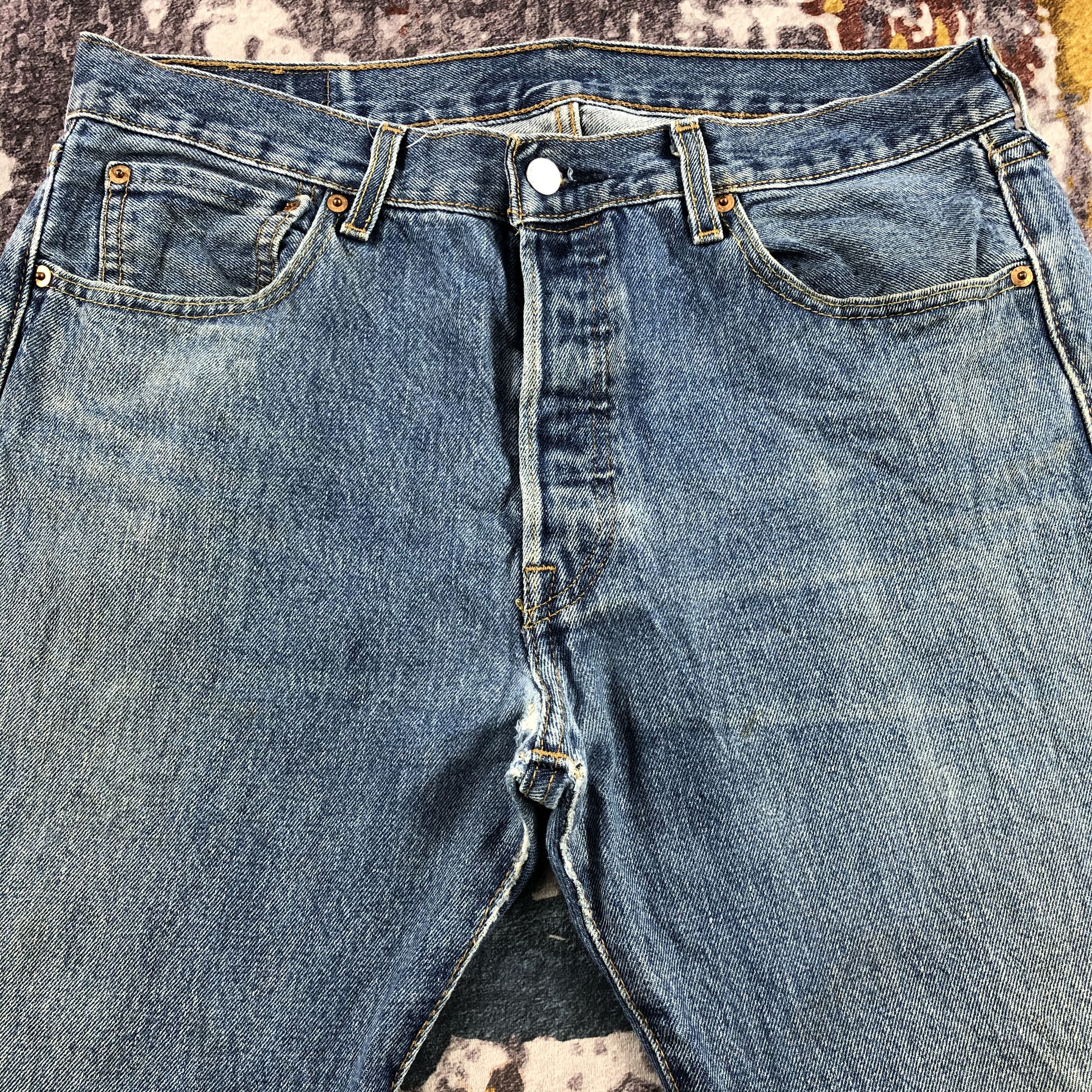 Levi's Vintage Blue Wash Levis 501 Jeans-JM3098 Size US 34 / EU 50 - 3 Thumbnail