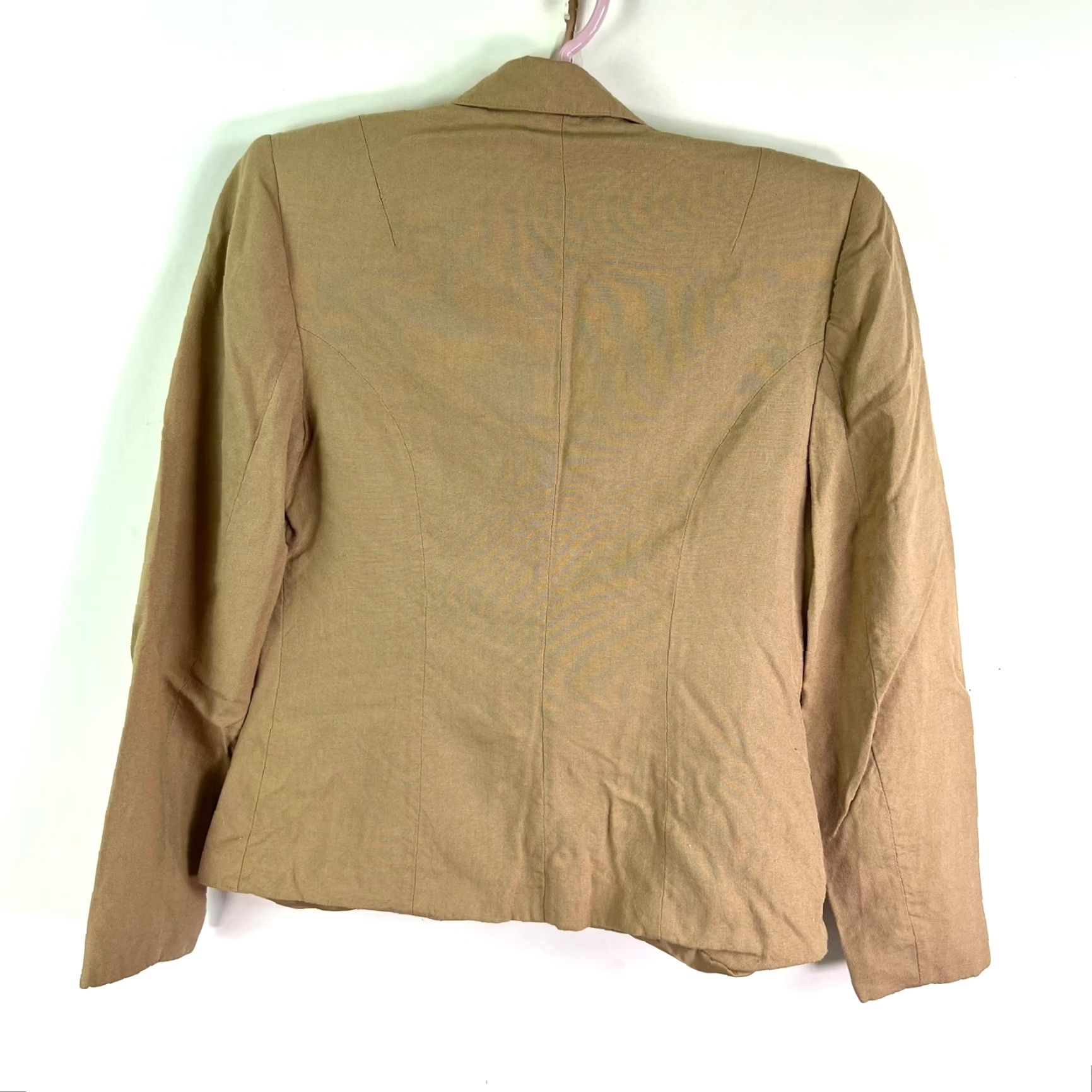 Vintage VINTAGE Villager Blazer Women Size 8 Tan Linen Blend Single-Breasted Notch Lapel Lightweight Lined 70s Womens Size M / US 6-8 / IT 42-44 - 2 Thumbnail