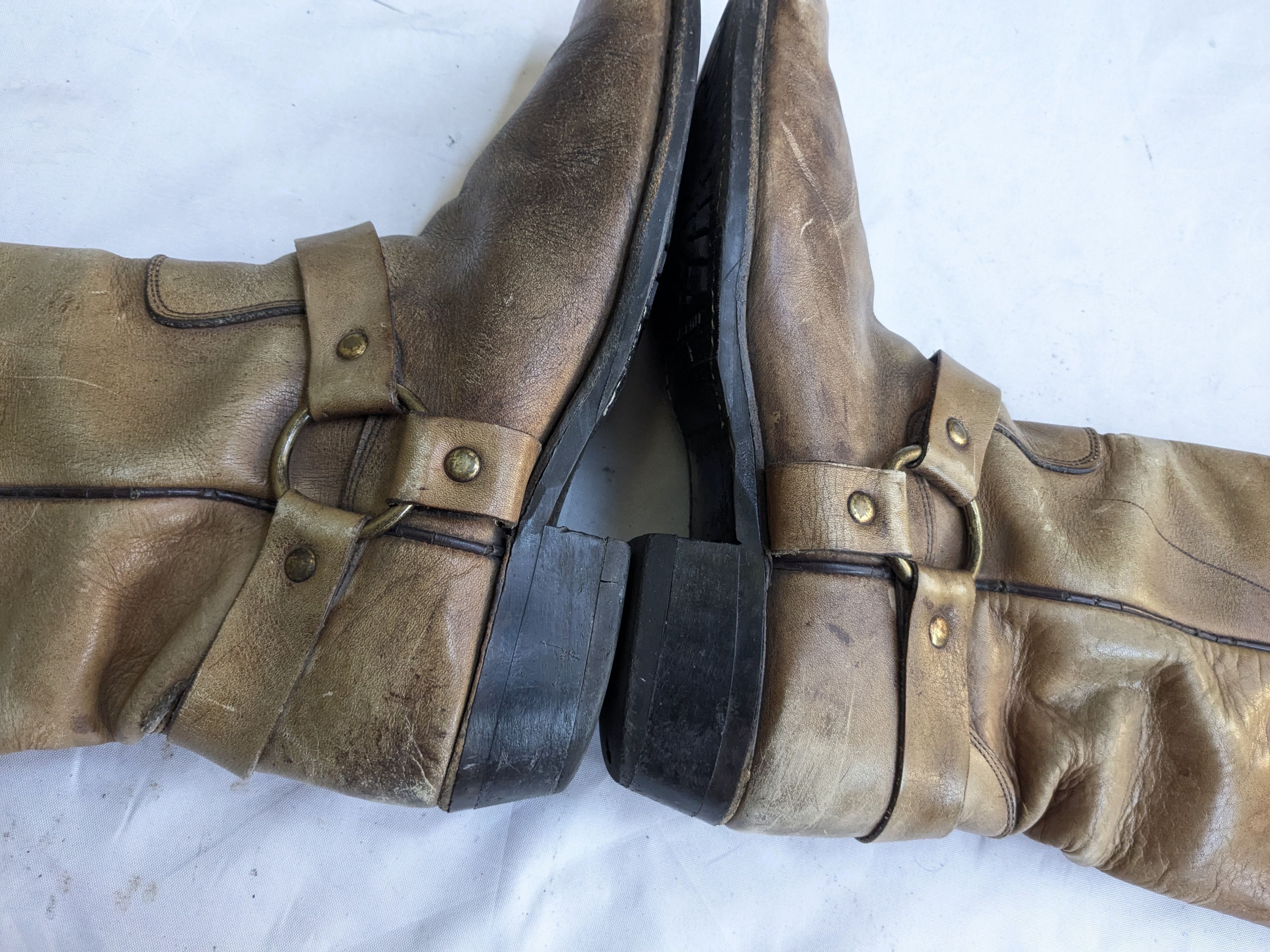 Frye Frye Harness Boots Brown Leather 8 Motorcycle Biker Size US 8 / EU 41 - 8 Thumbnail