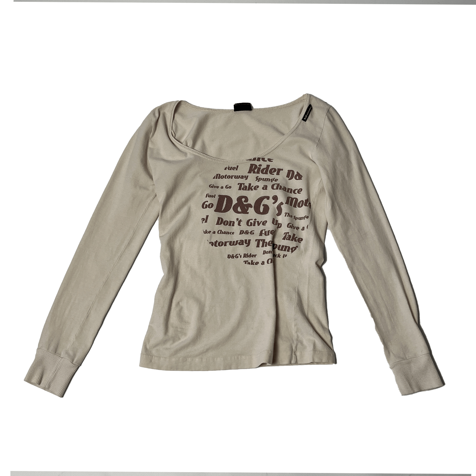 Dolce & Gabbana Dolce Gabbana DG Vintage Y2K Big Logo Beige Blouse T Shirt M Size M / US 6-8 / IT 42-44 - 12 Thumbnail