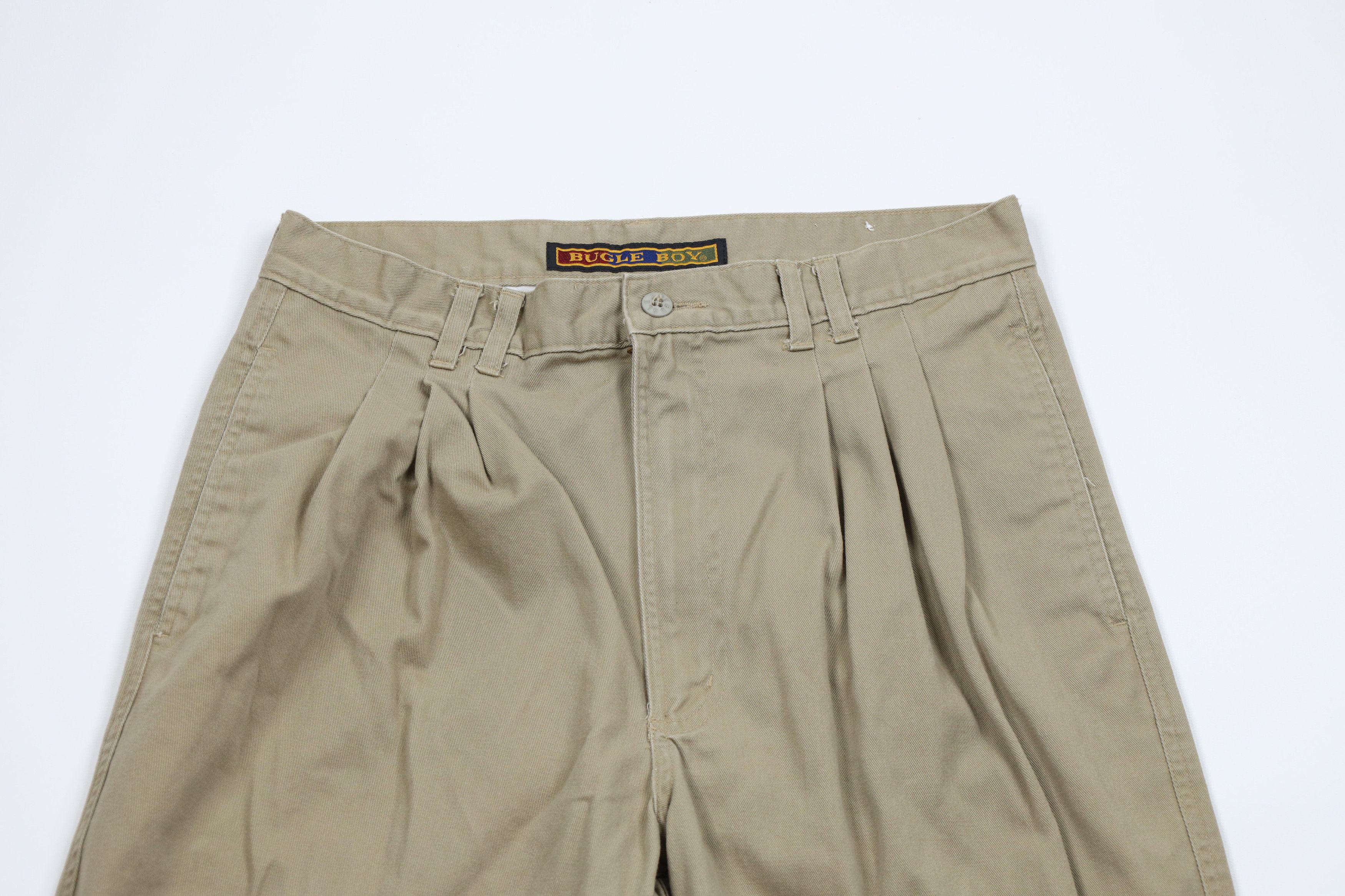 Vintage Vintage 90s Streetwear Pleated Tapered Leg Chino Pants Beige Size US 30 / EU 46 - 2 Thumbnail