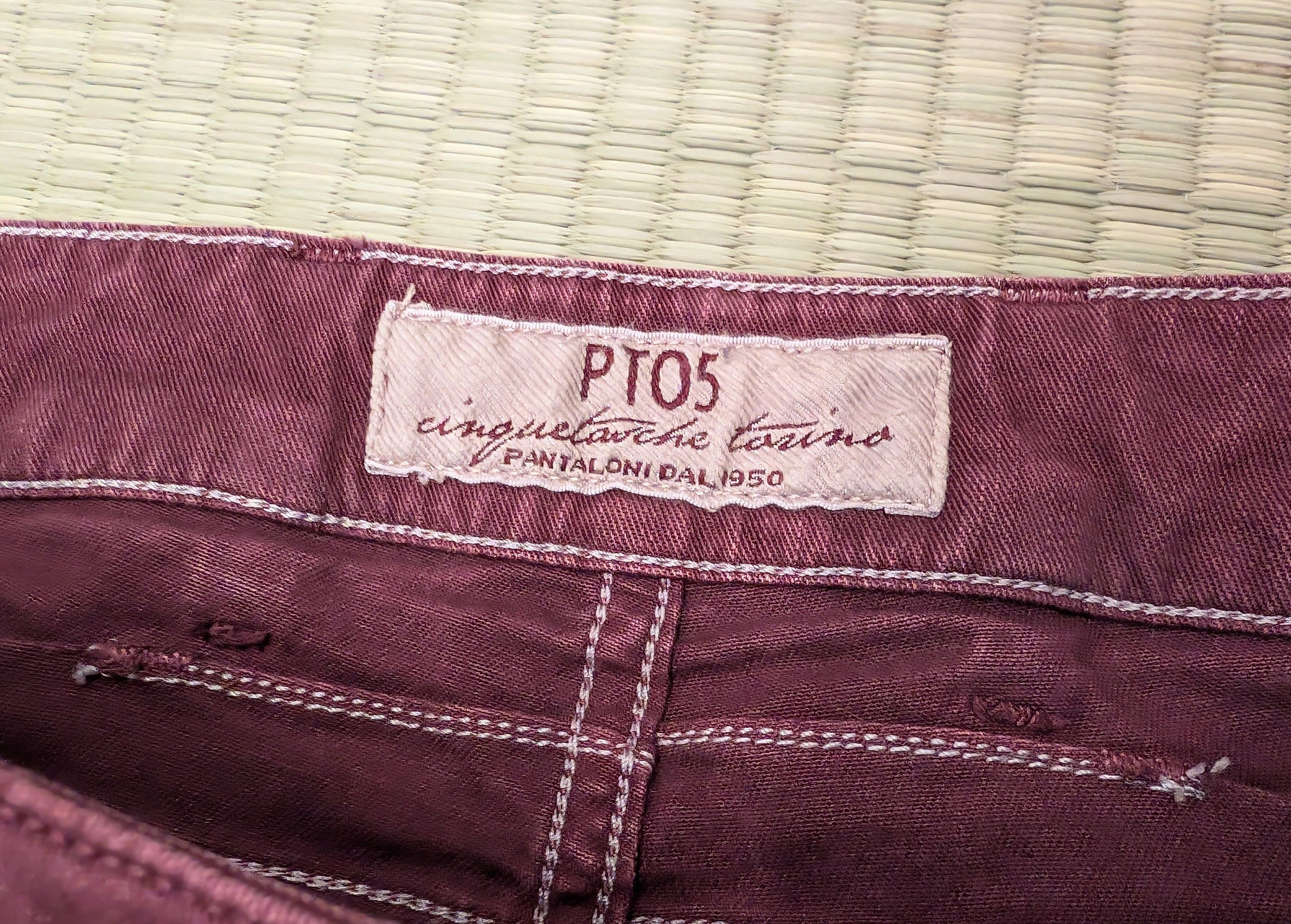PT Torino PT05 Slim Fit 5-Pocket Pants Stretch Wine Red Size US 33 - 5 Thumbnail