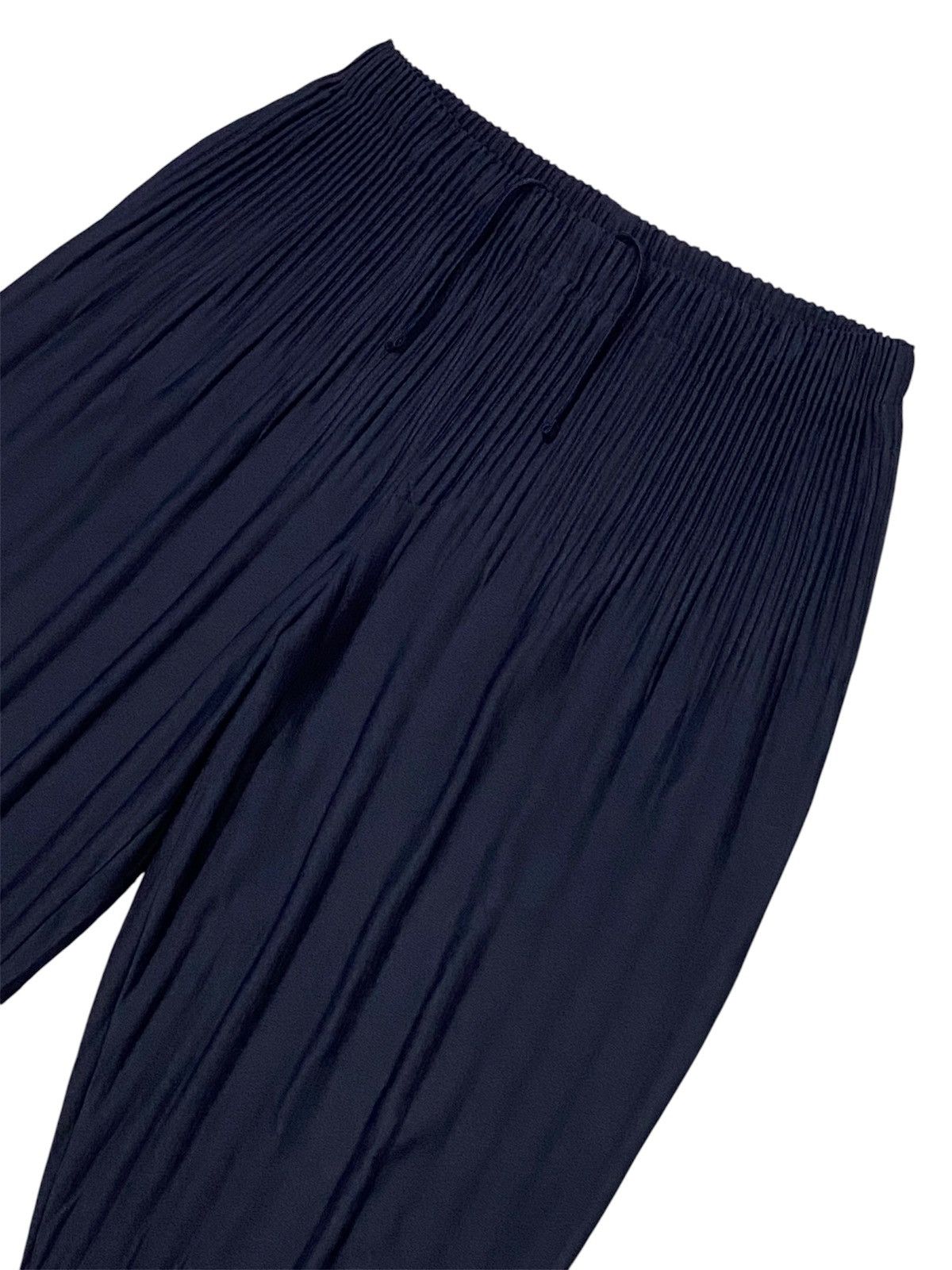 Issey Miyake Homme Plisse Issey Miyake Blue Black Pleated Cropped Pants Size US 34 / EU 50 - 6 Thumbnail