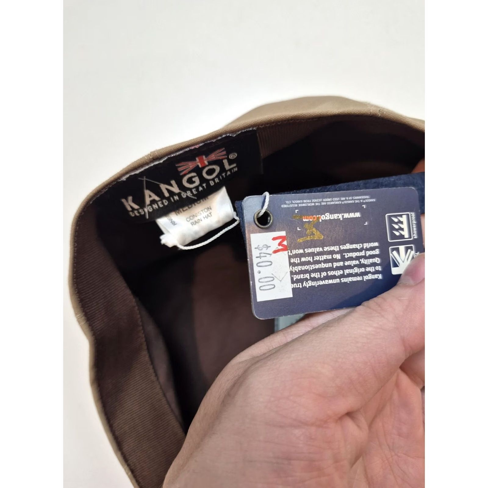 Kangol Kangol Coniston Rain Hat Flat Cap Beig e M Mens Water Resistant Lined Size ONE SIZE - 7 Thumbnail
