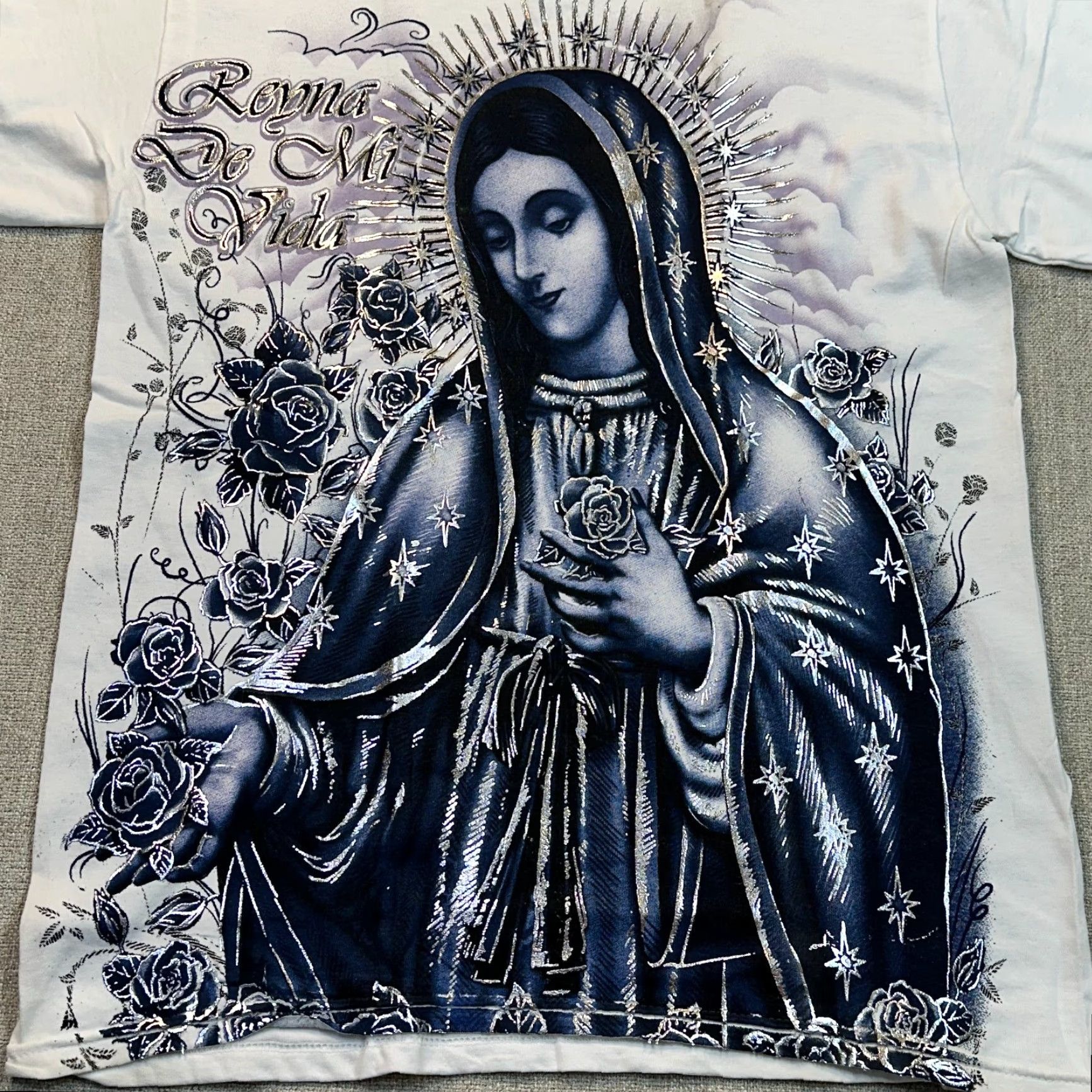 Gildan Gildan T-Shirt Virgin Mary Double-Sided Graphic Small Cotton Short Sleeve Men Size US S / EU 44-46 / 1 - 7 Thumbnail