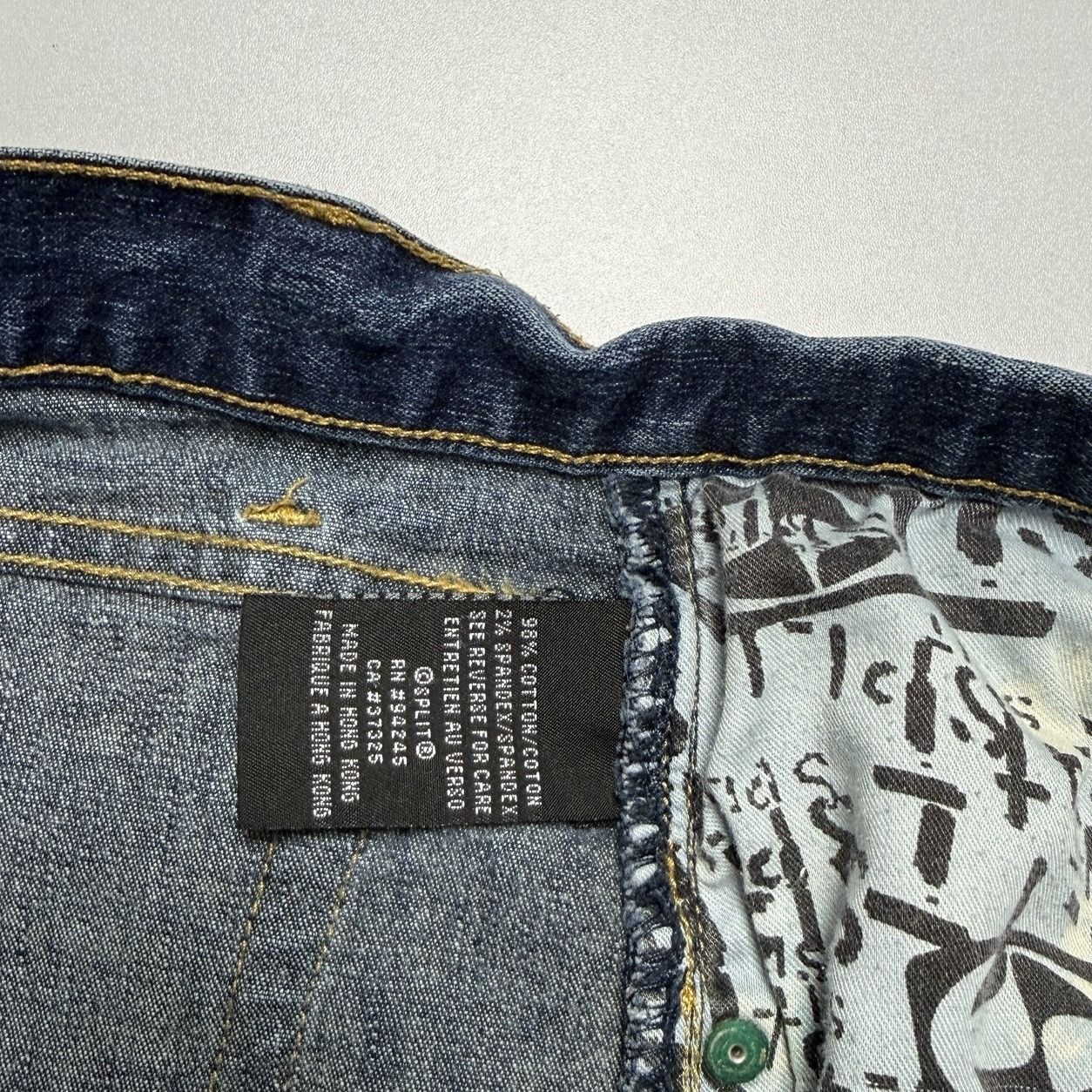Split Vintage Split Skateboard Jeans Mens 36 Blue Y2K 90s Skater B Size US 36 / EU 52 - 9 Thumbnail