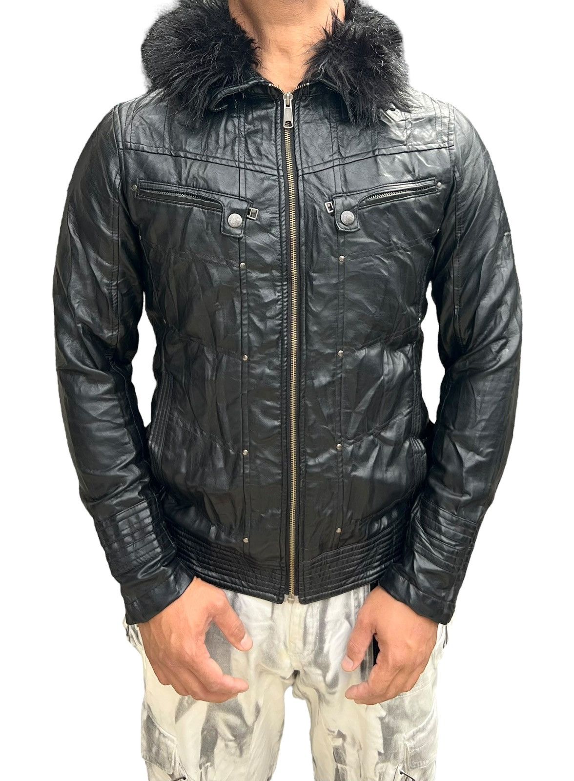 Von Dutch Von Dutch Gothic Multipocket Black Fur Faux Leather Size US L / EU 52-54 / 3 - 2 Thumbnail