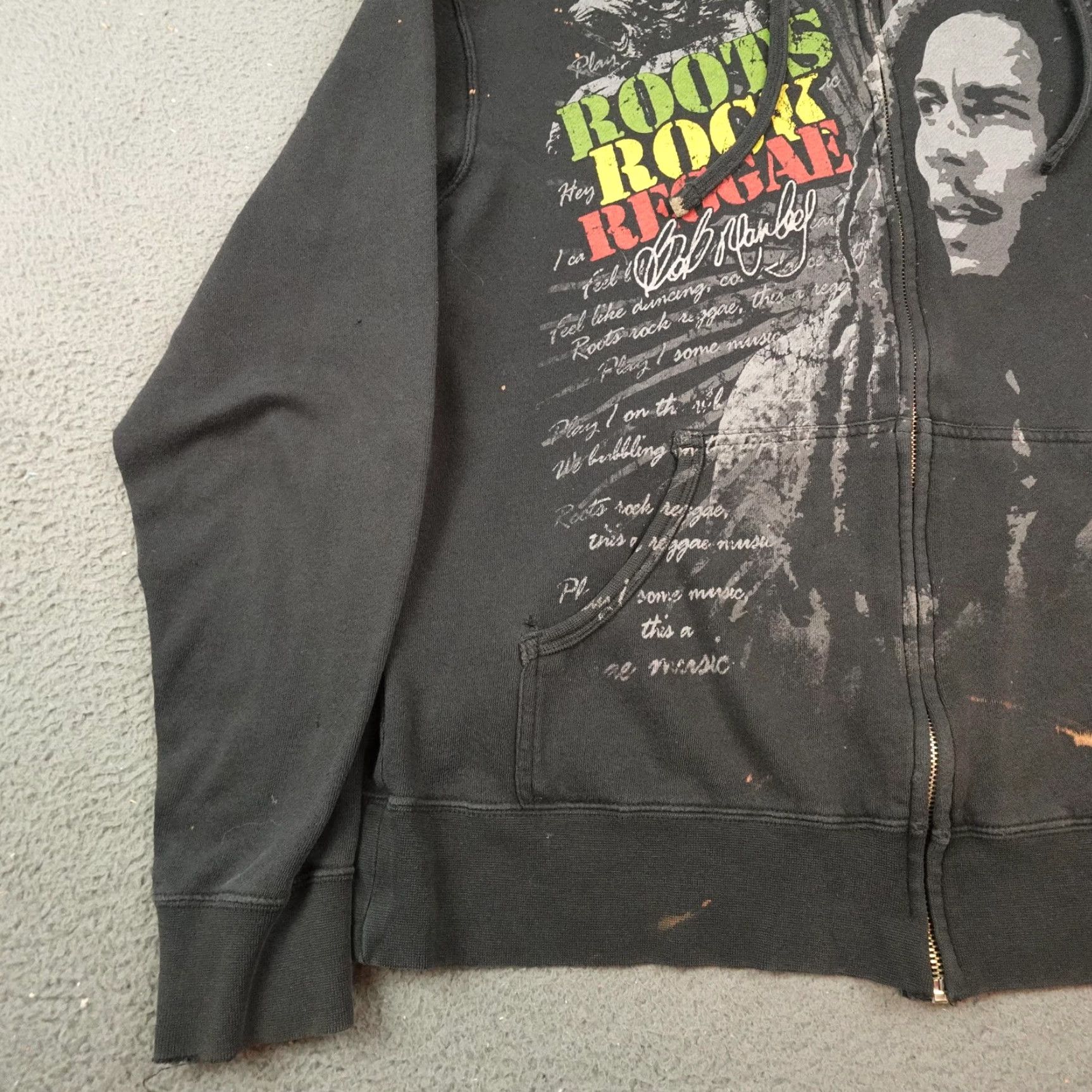 Vintage VINTAGE Bob Marley Roots Rock Reggae Hoodie Mens M Black Full Zip Graphic Zion Size US M / EU 48-50 / 2 - 3 Thumbnail