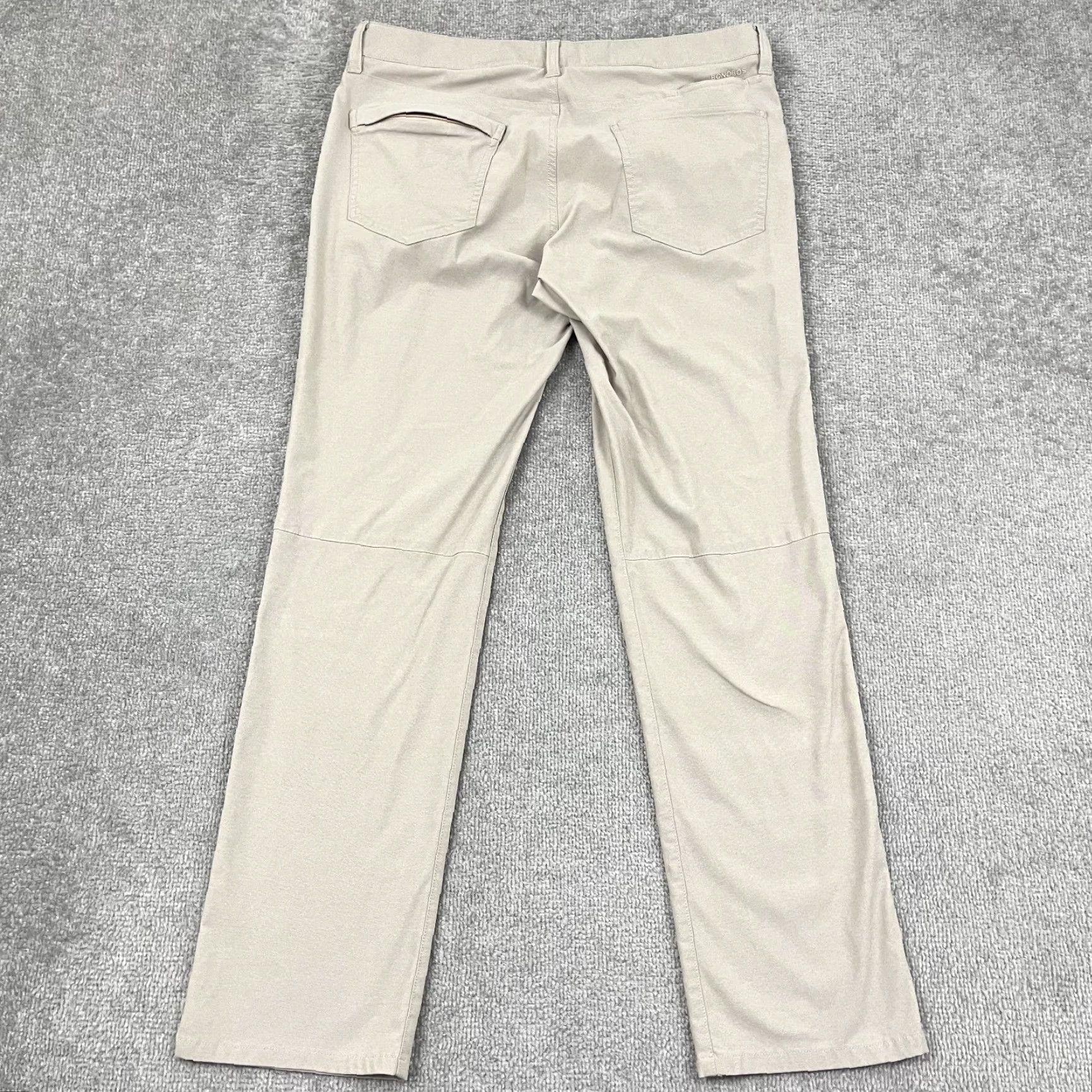 Bonobos Bonobos Chino Pants Mens 34 x 32 Slim Fit Brown Performance Travel Work Golf Size US 34 / EU 50 - 2 Thumbnail