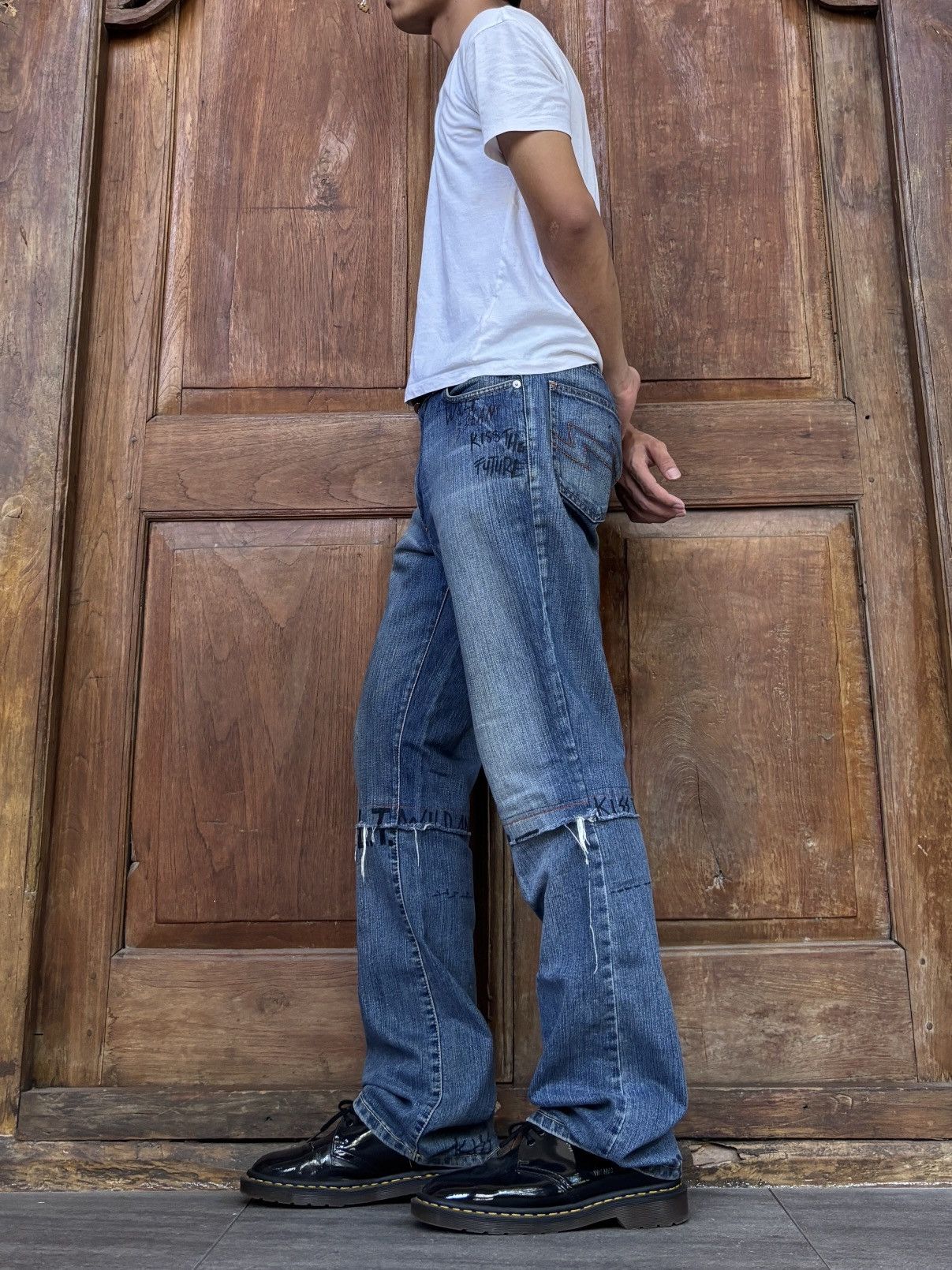 Walter Van Beirendonck FREE TAX! 2003 W&LT Reconstructed Bootcut Denim Jeans Size US 32 / EU 48 - 16 Thumbnail