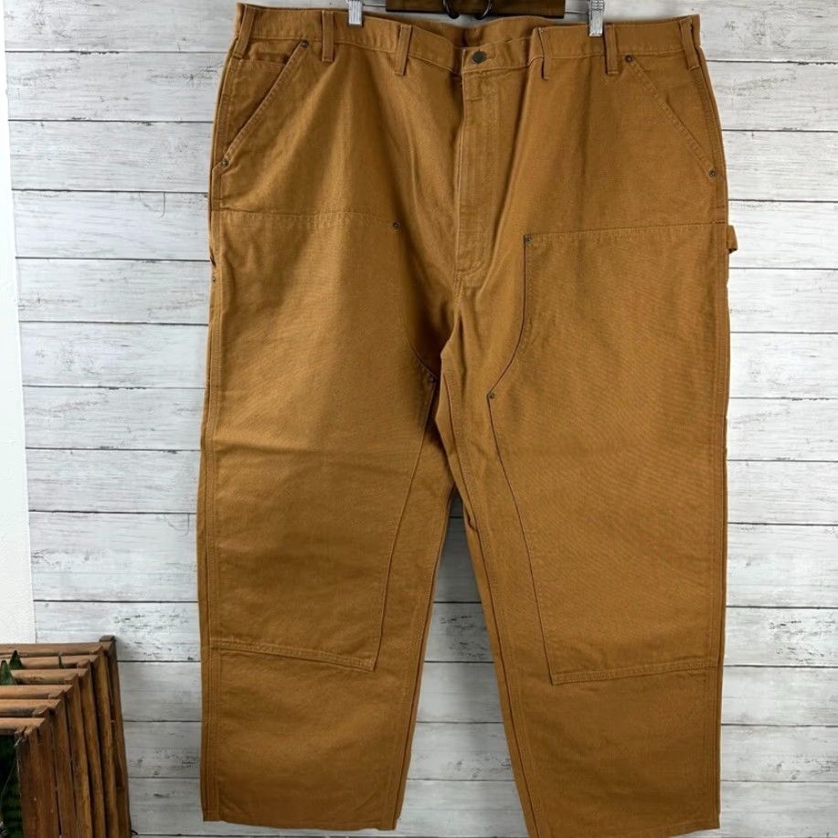 Carhartt VINTAGE Carhartt Work Pants 50x30 Brown Canvas Mens Carpenter Loose Fit Casual Workwear Size US 34 / EU 50 - 4 Thumbnail