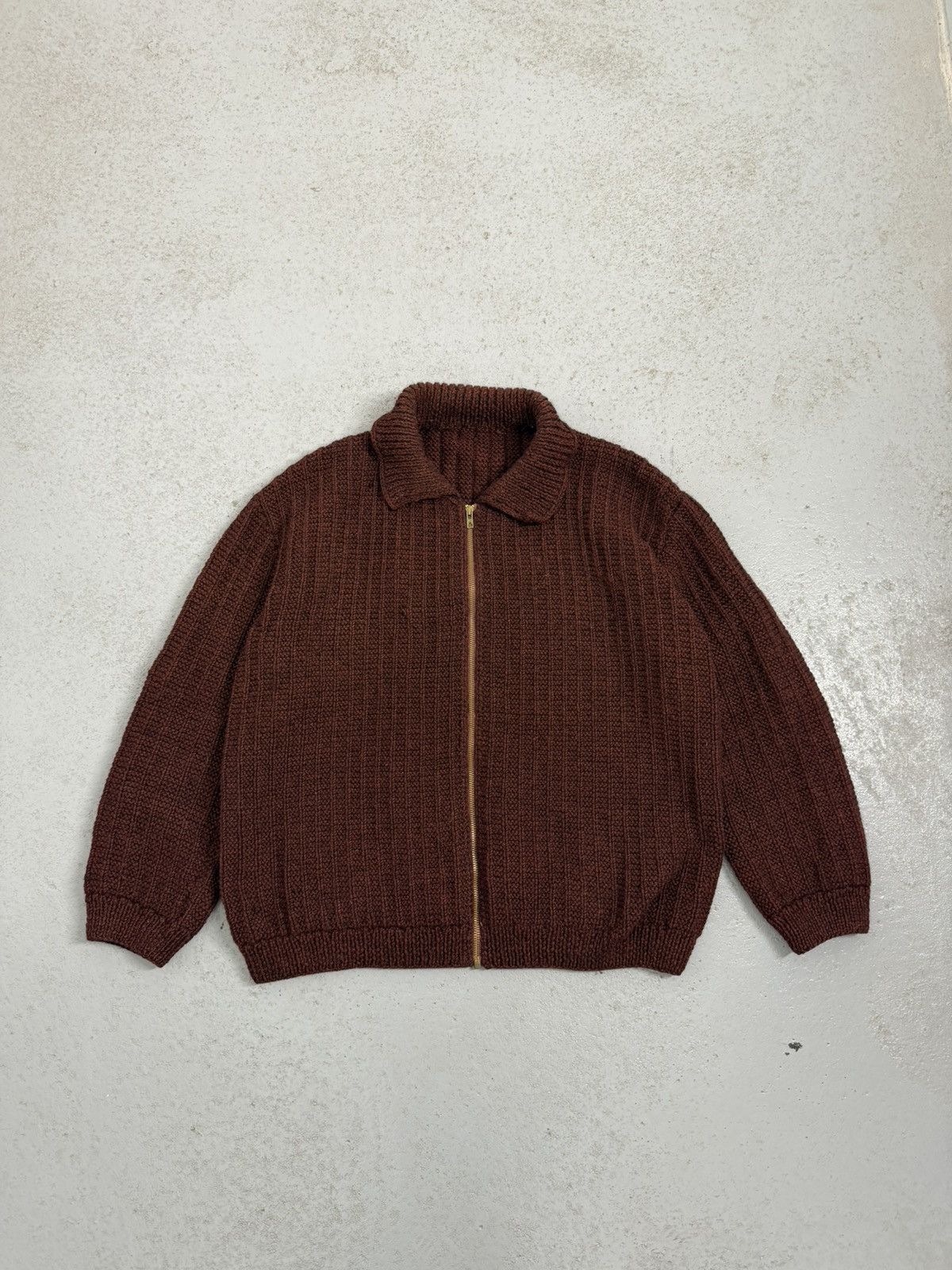 Vintage True Vintage 60s Dense Knitted Eclair Zip Sweater Size US L / EU 52-54 / 3 - 1 Thumbnail