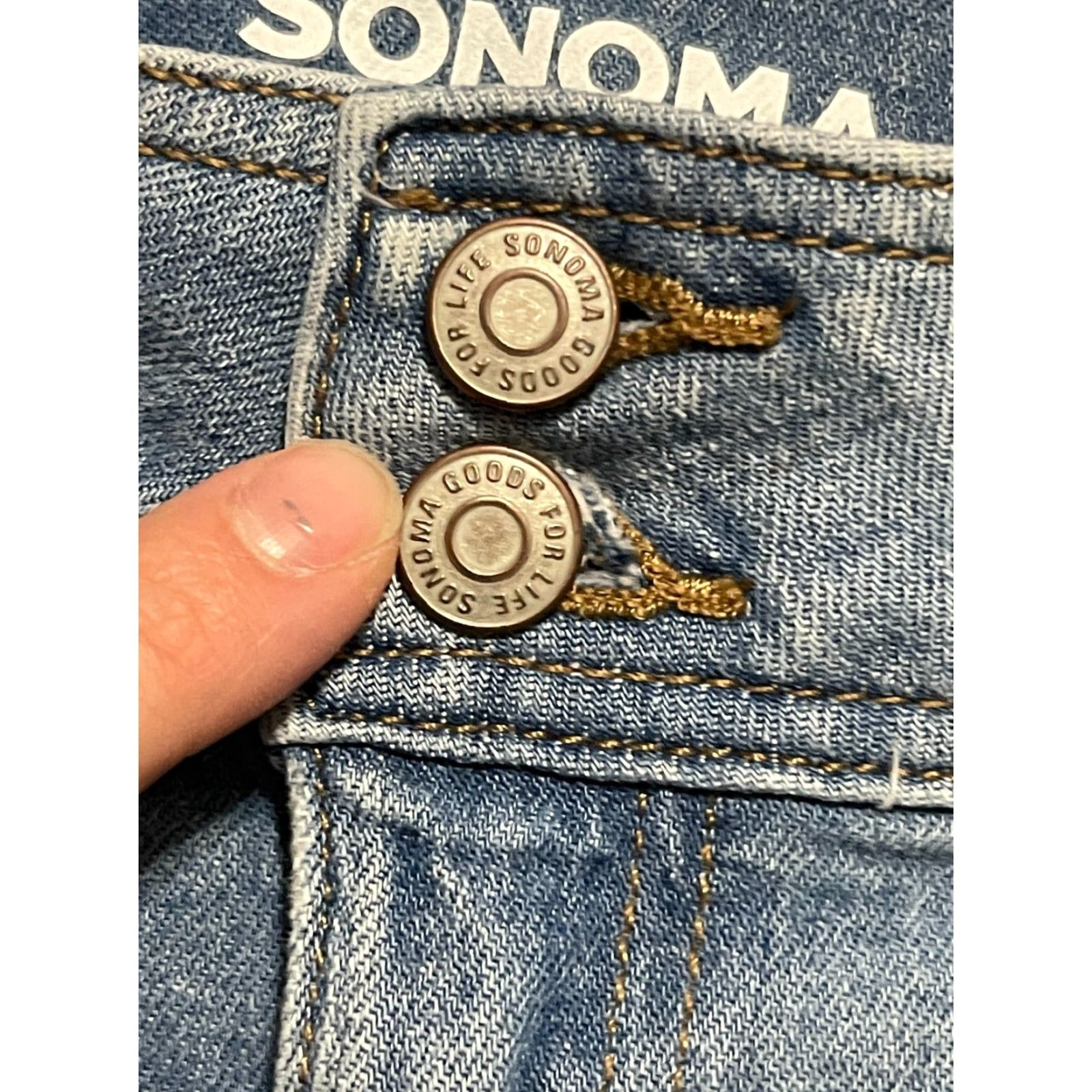 Vintage Sonoma Jeans Women's Size 12 Capris Blue Denim Relaxed Pockets Jeans Women 12 Capri Pockets Size 34" / US 12 / IT 48 - 3 Thumbnail