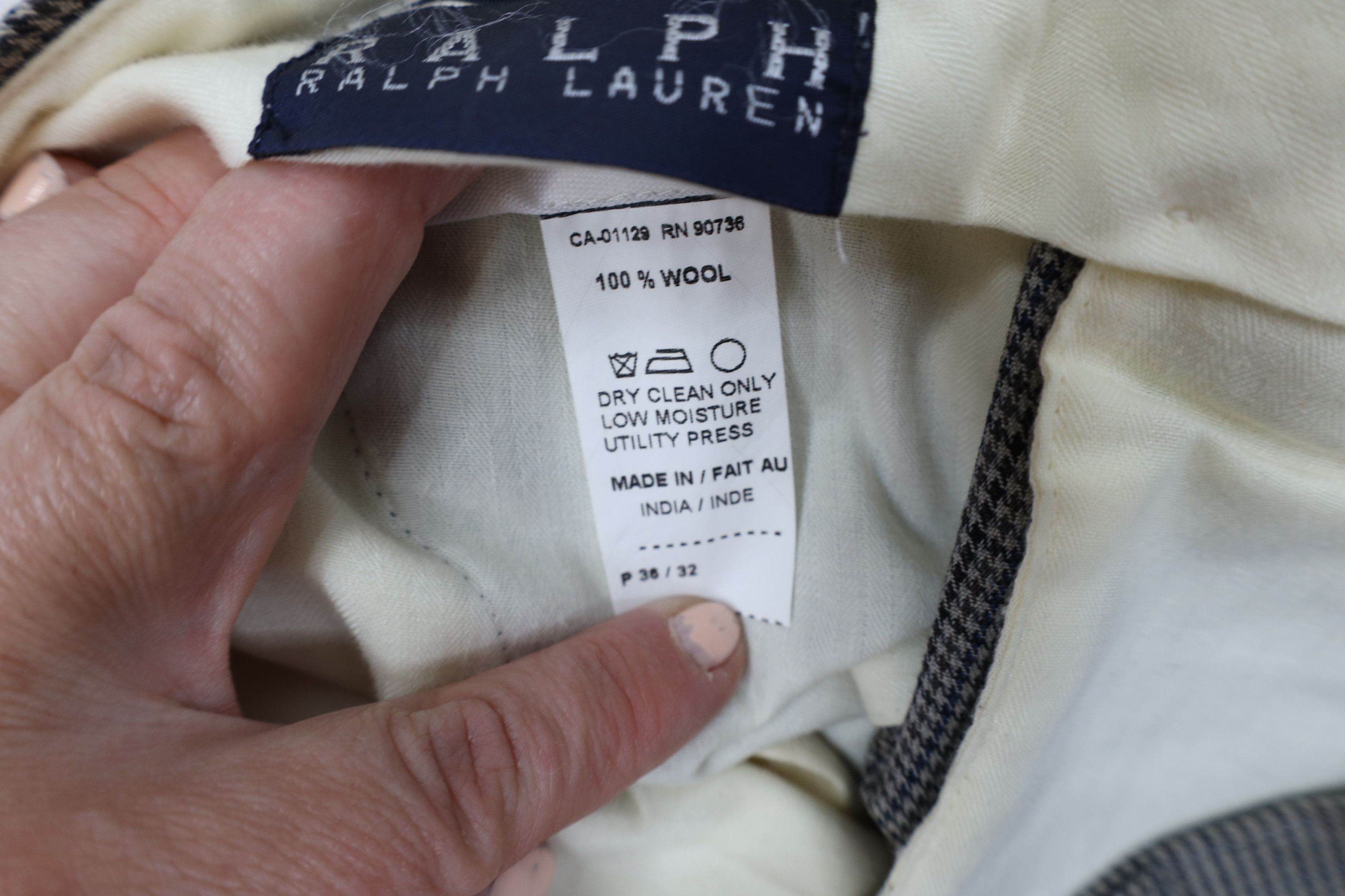Ralph Lauren Vintage 90s Ralph Lauren Houndstooth Wide Leg Chino Pants Size US 36 / EU 52 - 8 Thumbnail