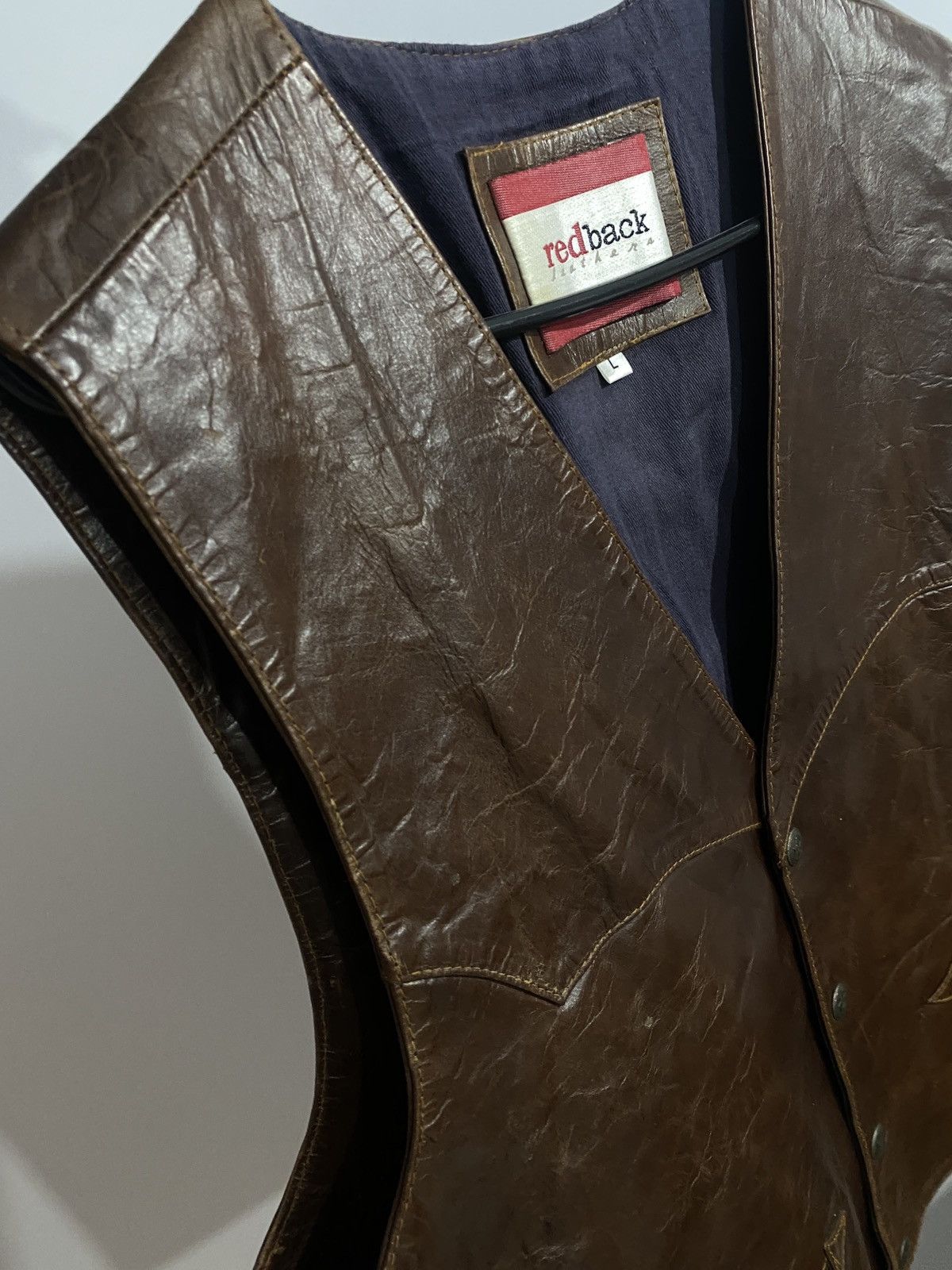 Vintage Vintage leather cowboys Vest Size US L / EU 52-54 / 3 - 4 Thumbnail