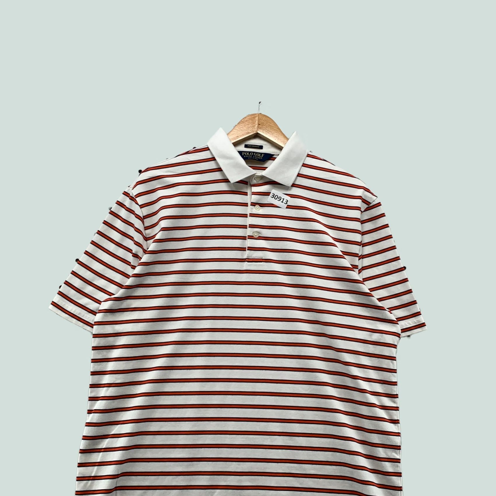 Polo Ralph Lauren Polo Ralph Lauren Performance Shirt Mens Medium White Orange Stripe Polo Shirt Mens Medium White Orange Stripe Size US M / EU 48-50 / 2 - 1 Thumbnail