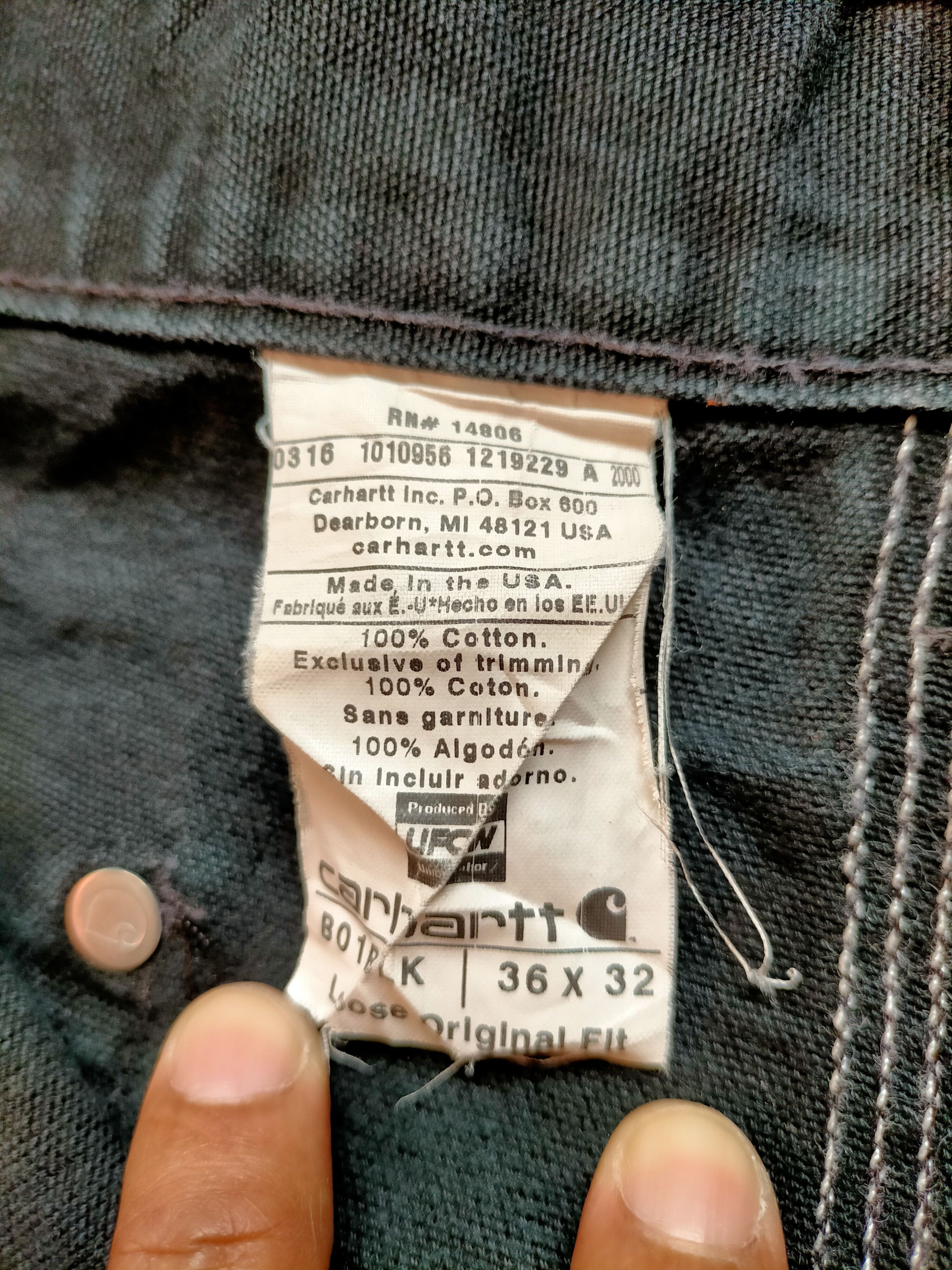 Carhartt Vintage Carhartt Double Knee Black Denim Size US 35 - 20 Thumbnail