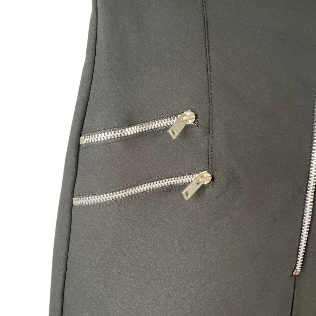 Zara Zara Woman High-Rise Leggings with Zip Detail Black XS Size 25" / US 0 / IT 36 - 4 Thumbnail