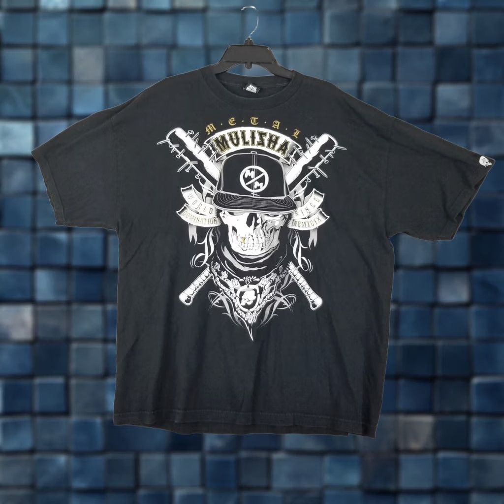 Metal Mulisha VINTAGE Metal Mulisha Shirt Men XL Black World Domination Skull 24X30 Size US XL / EU 56 / 4 - 1 Thumbnail