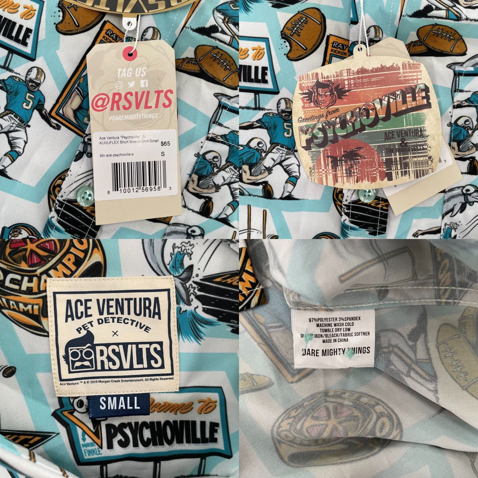 Vintage RSVLTS Shirt Adult Small Ace Ventura Psychoville Pet Detective Button Down Men S Size US S / EU 44-46 / 1 - 8 Thumbnail