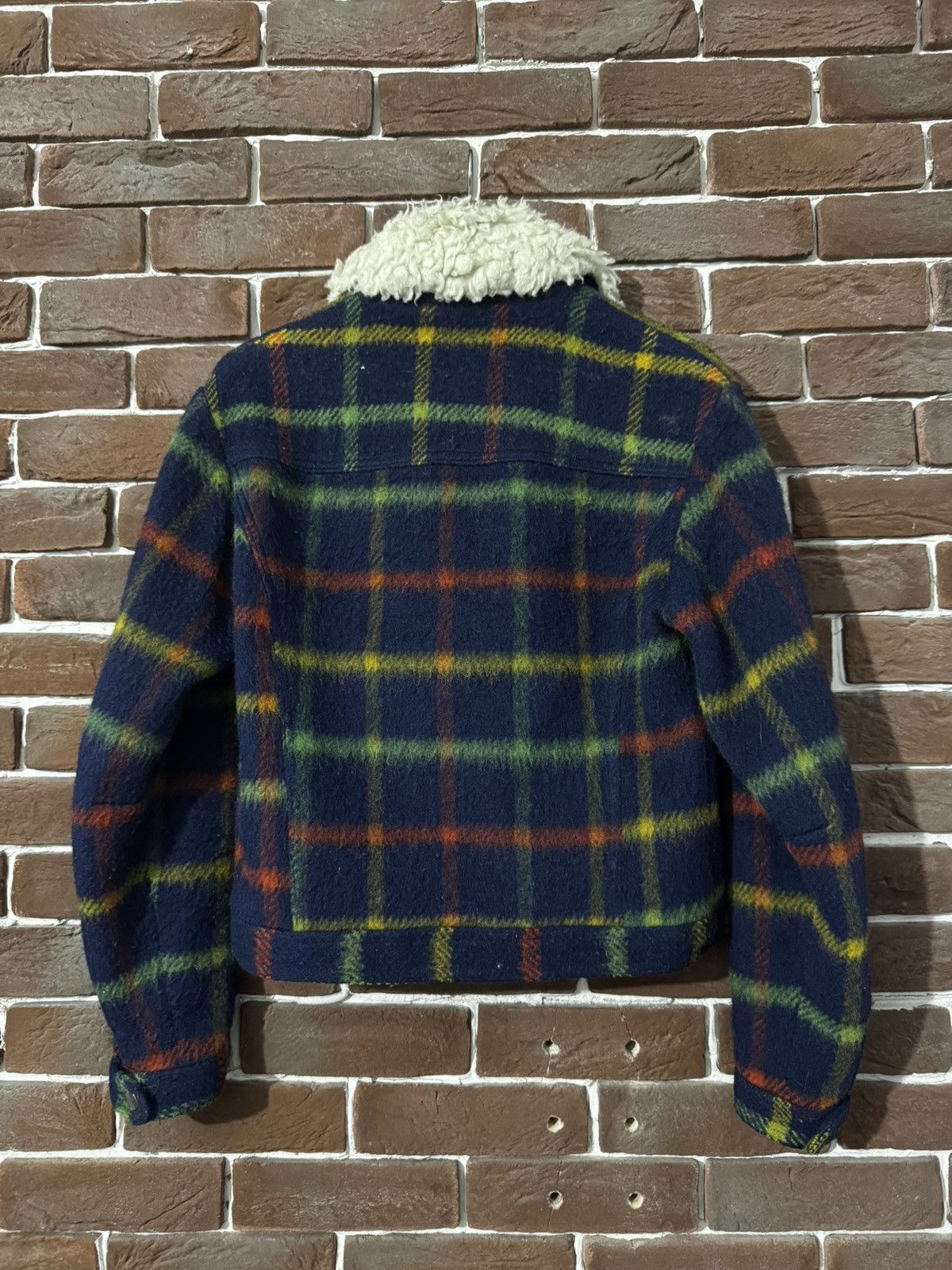 Japanese Brand VINTAGE Wool Fuzzy JACKET TARTAN RIRI ZIP Avant Garde Hype Size US S / EU 44-46 / 1 - 2 Thumbnail