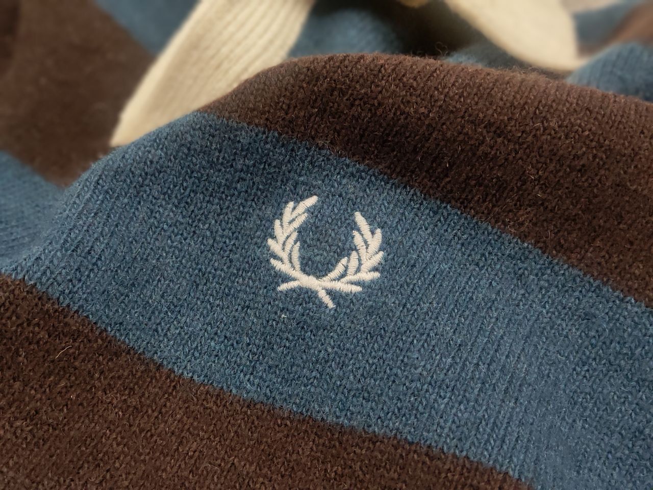 Fred Perry Vintage Fred Perry Raf Simons Style Wool Striped Sweater Size US L / EU 52-54 / 3 - 11 Thumbnail