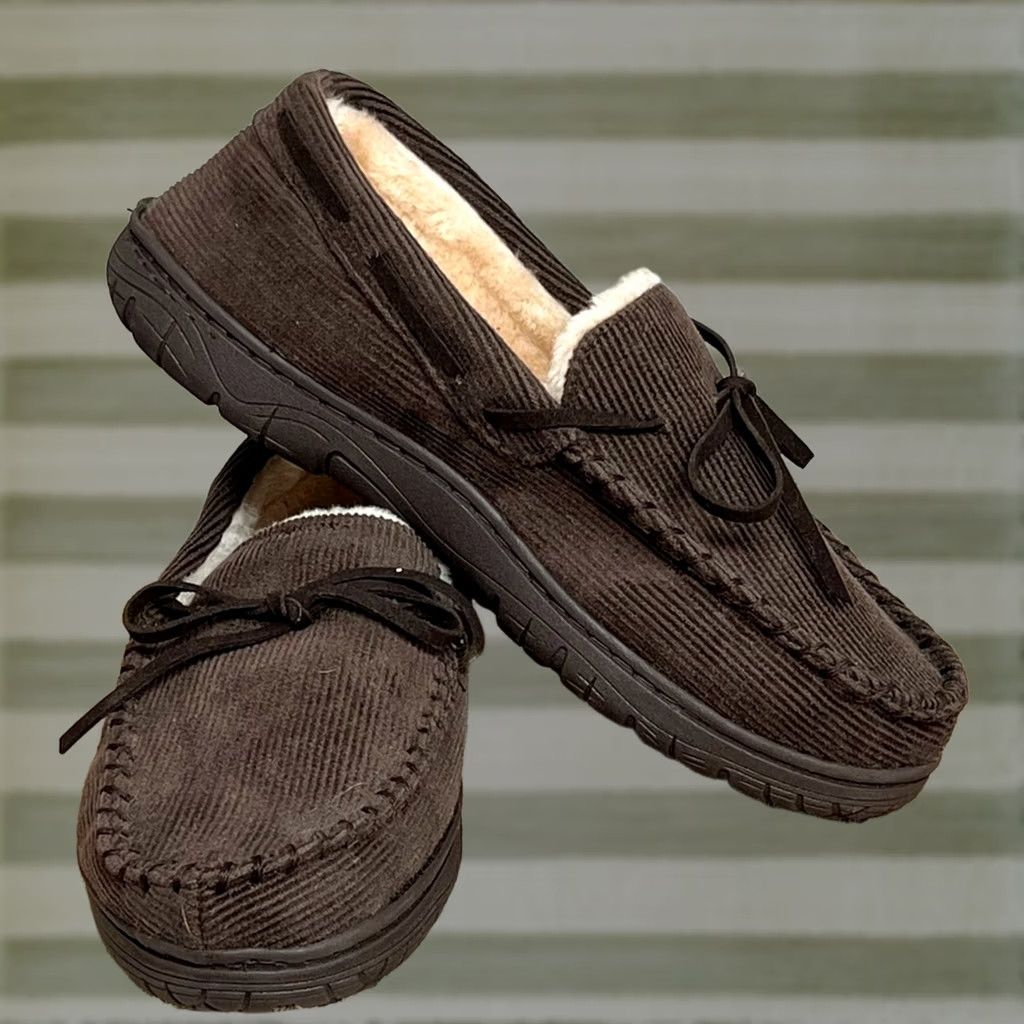 Vintage BEARPAW MENS Moccasin IN/OUT DOOR Fur Slip On Slippers Size 9 Black SLIPPERS Mens Size US 9 / EU 42 - 1 Thumbnail