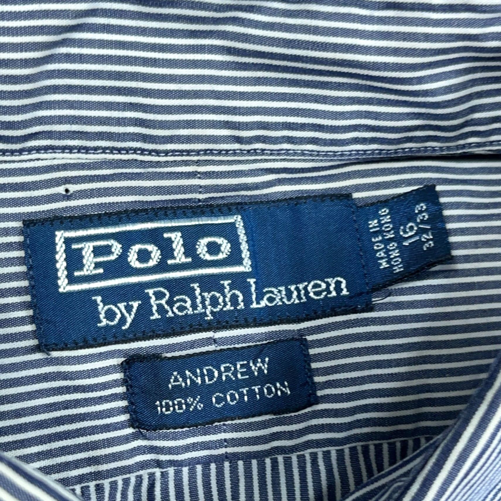 Polo Ralph Lauren Polo Ralph Lauren Shirt Men Large Blue Pinstripe Button Up Dress Andrew 16 32 * Size 42R - 3 Thumbnail