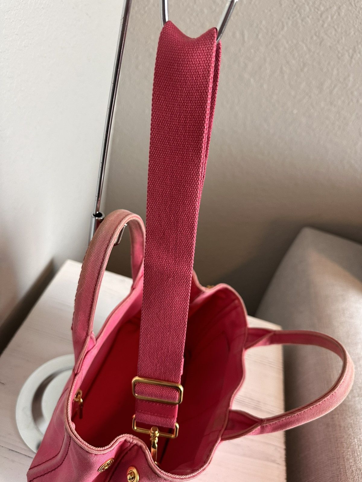 Prada Pink Prada Canapa Tote With Strap Size ONE SIZE - 8 Thumbnail