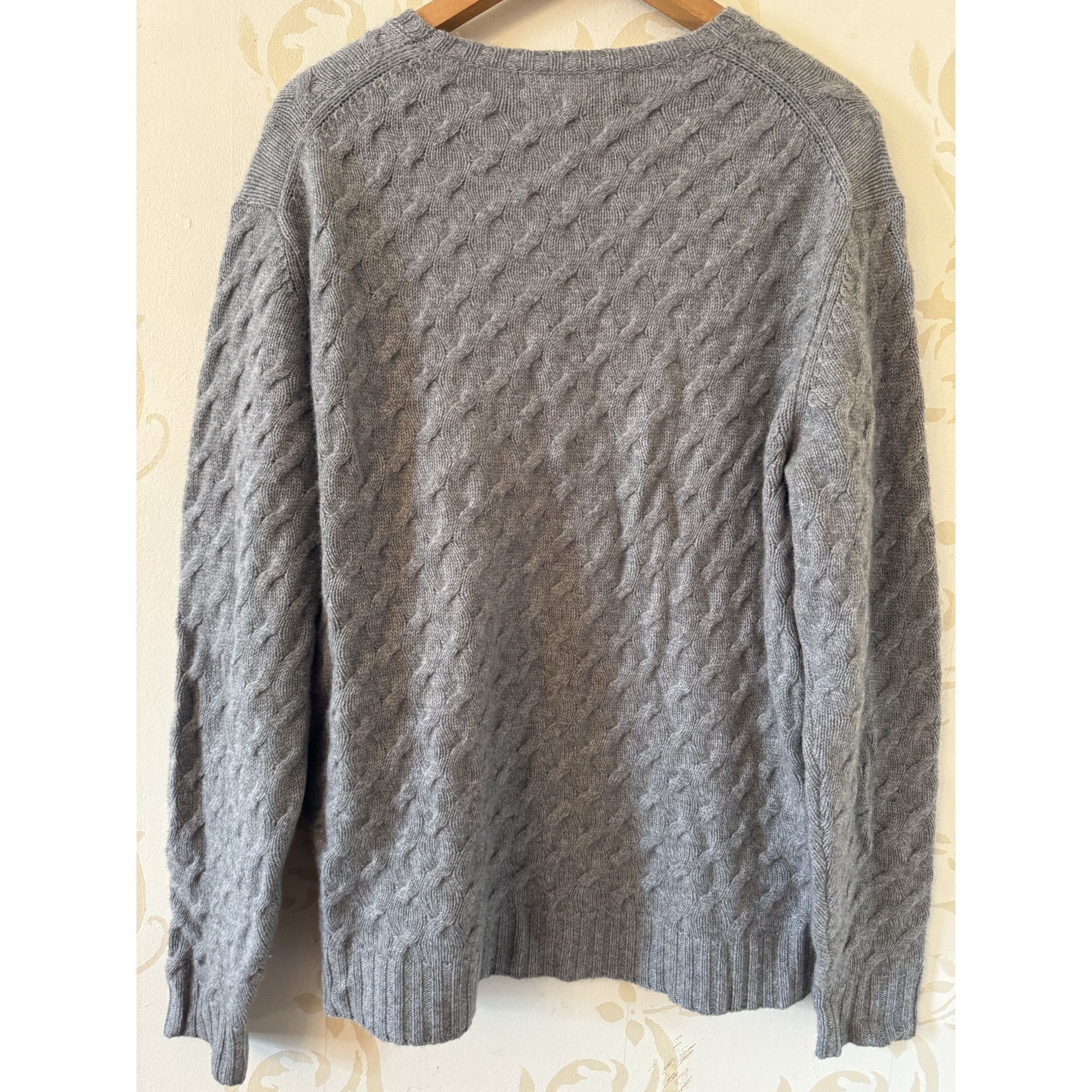 Tasso Elba Men's L Tasso Elba Beautiful Cable 100% Fine Cashmere Gray S Size US L / EU 52-54 / 3 - 3 Thumbnail