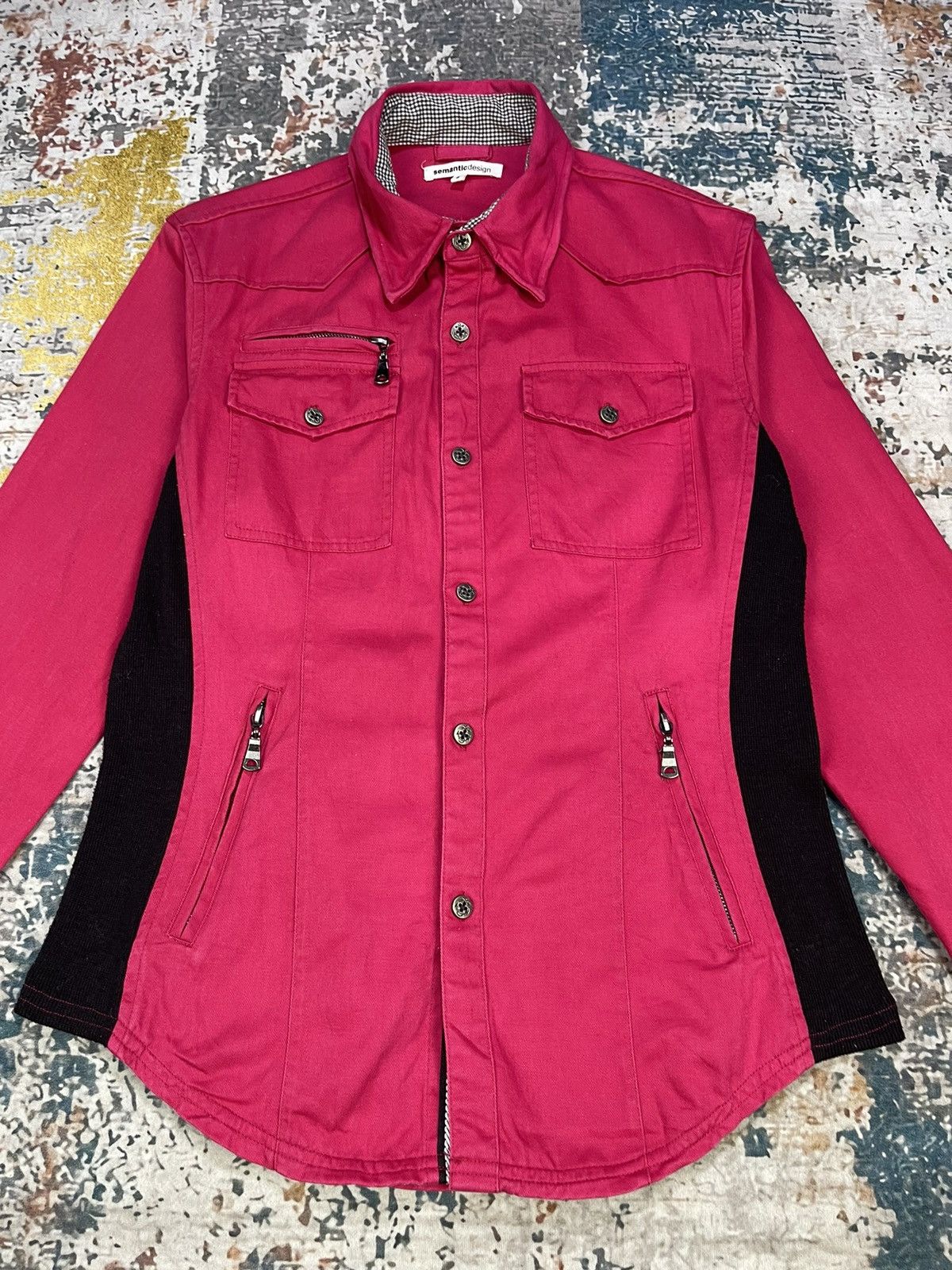 semanticdesign Semantic Design Black Pink Button Overshirt Jackets Size US S / EU 44-46 / 1 - 2 Thumbnail