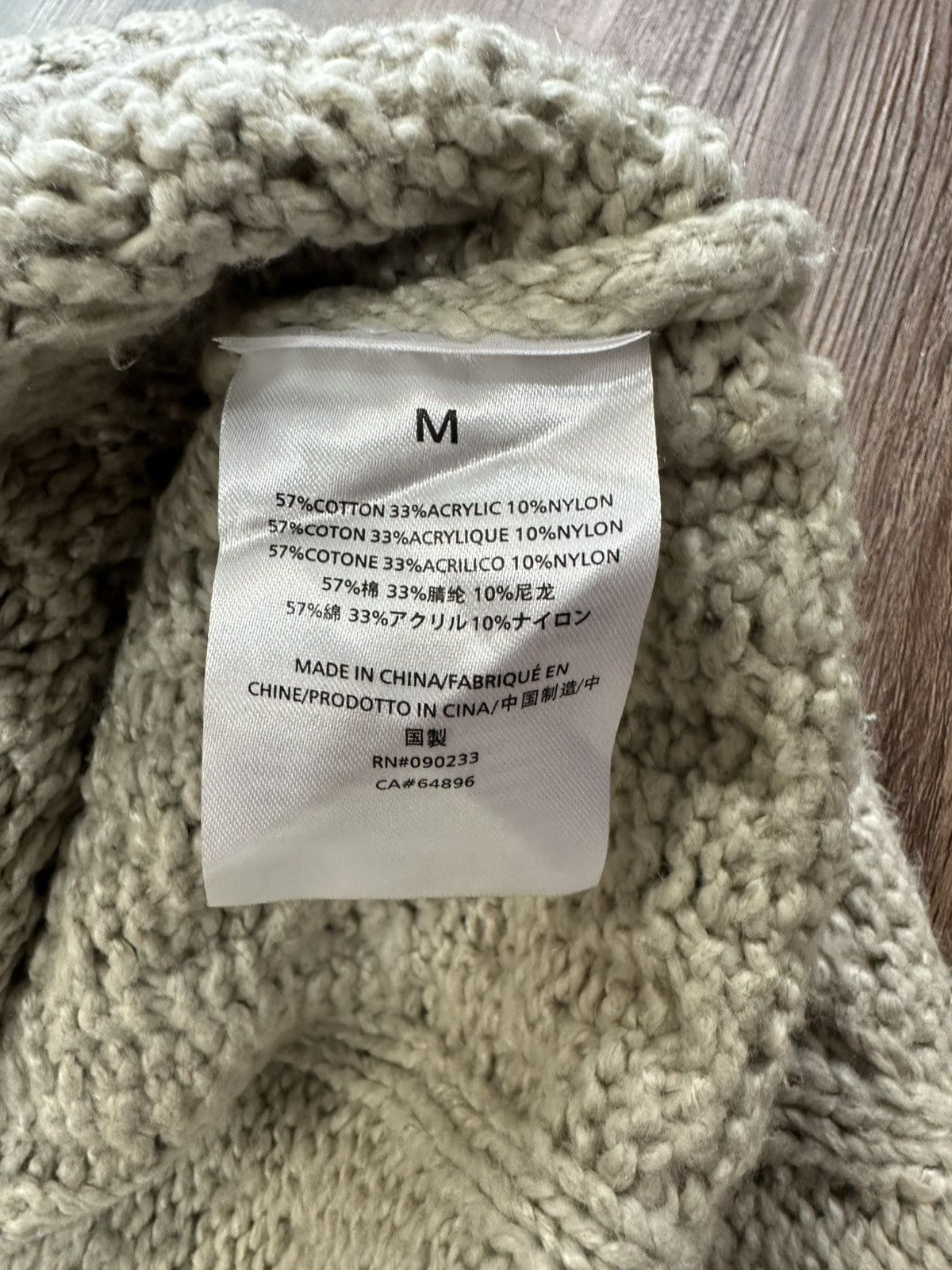 Fear of God Fear of God Essentials Wheat Cableknit Size US M / EU 48-50 / 2 - 5 Thumbnail