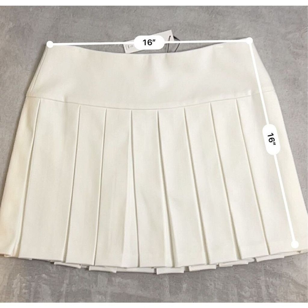 Alice + Olivia ALICE AND OLIVIA White Pleated MINI SKIRT 12 Size 34" / US 12 / IT 48 - 7 Thumbnail