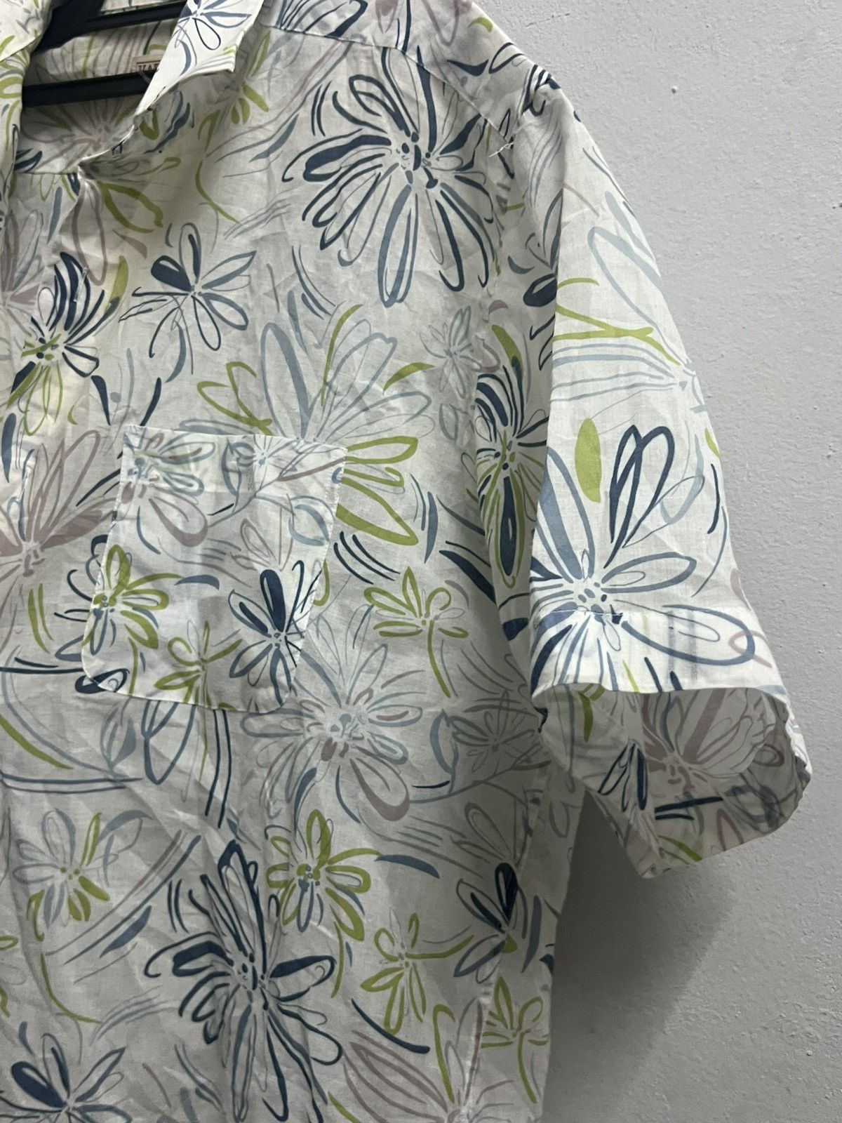 Hardy Amies × Vintage Hardy Amies Vintage Fitted Hawaii button up shortsleeve Size US L / EU 52-54 / 3 - 4 Thumbnail