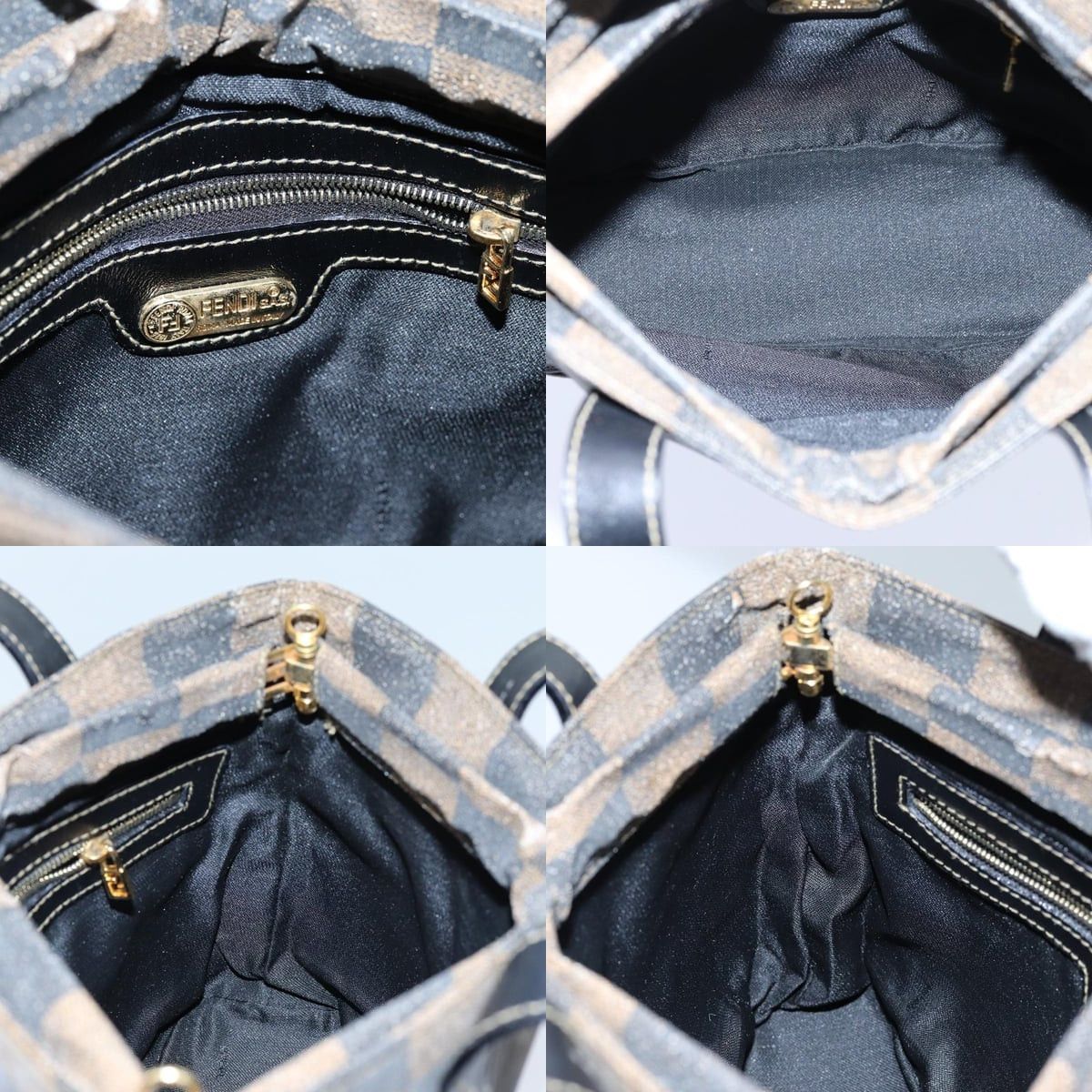 Fendi FENDI Pecan Canvas Hand Bag Brown Black Size ONE SIZE - 11 Thumbnail