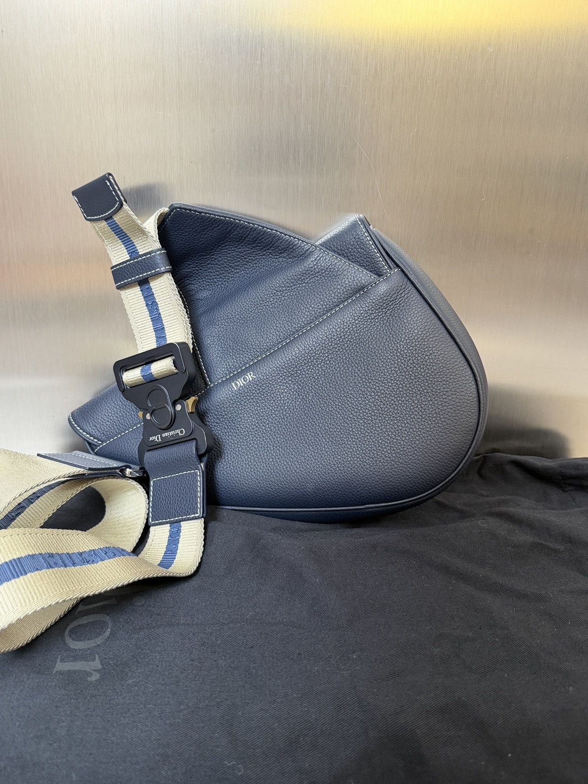 Dior Dior Men Navy Leather Saddle Crossbody Bag Size ONE SIZE - 2 Thumbnail