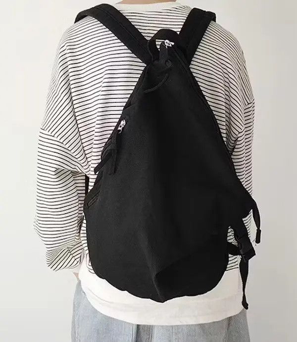 Japanese Brand Retro y2k irregular canvas backpack aesthetic Size ONE SIZE - 2 Thumbnail