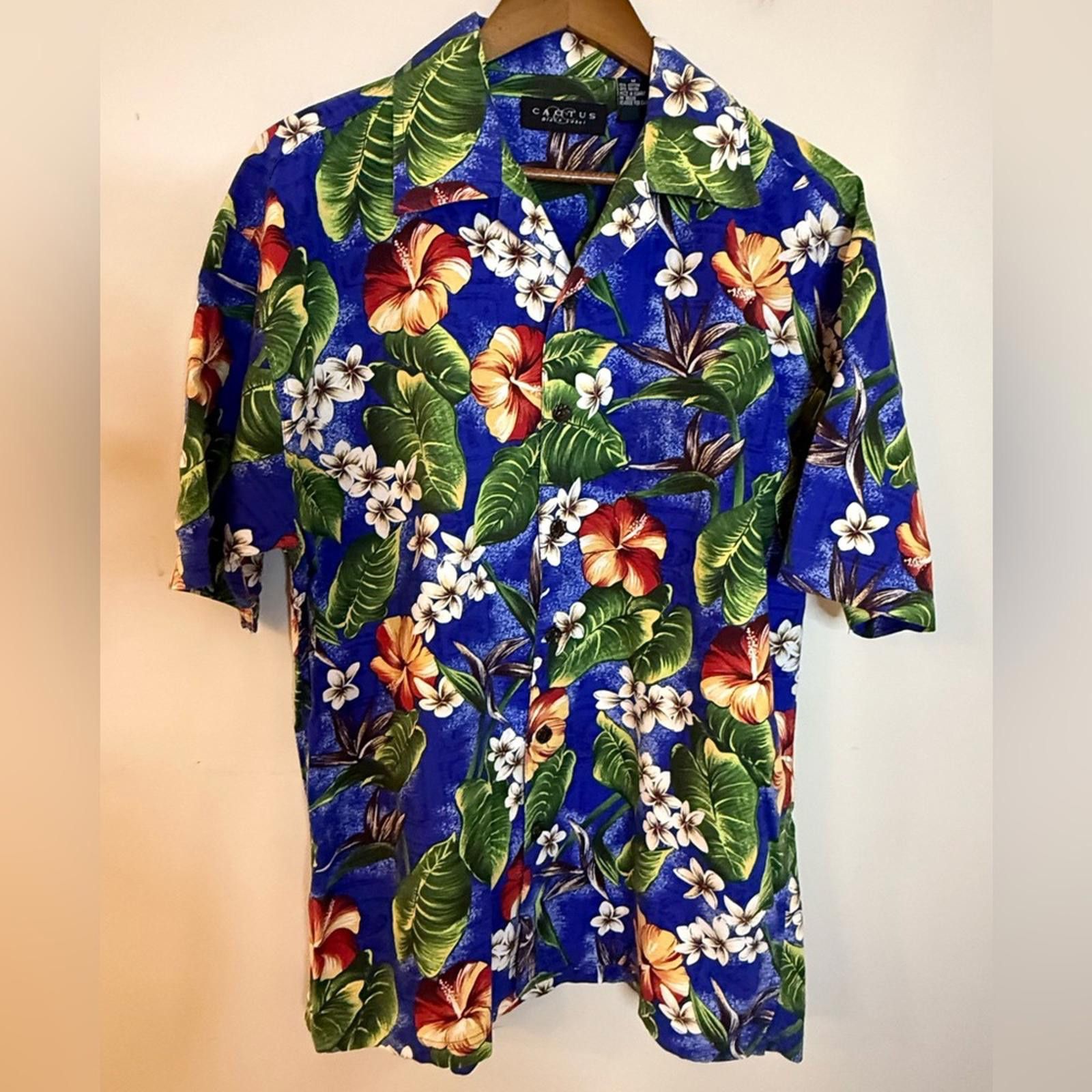 Other Cactus Black Label floral palm Hawaiian button up shirt SZ M Size US M / EU 48-50 / 2 - 1 Thumbnail