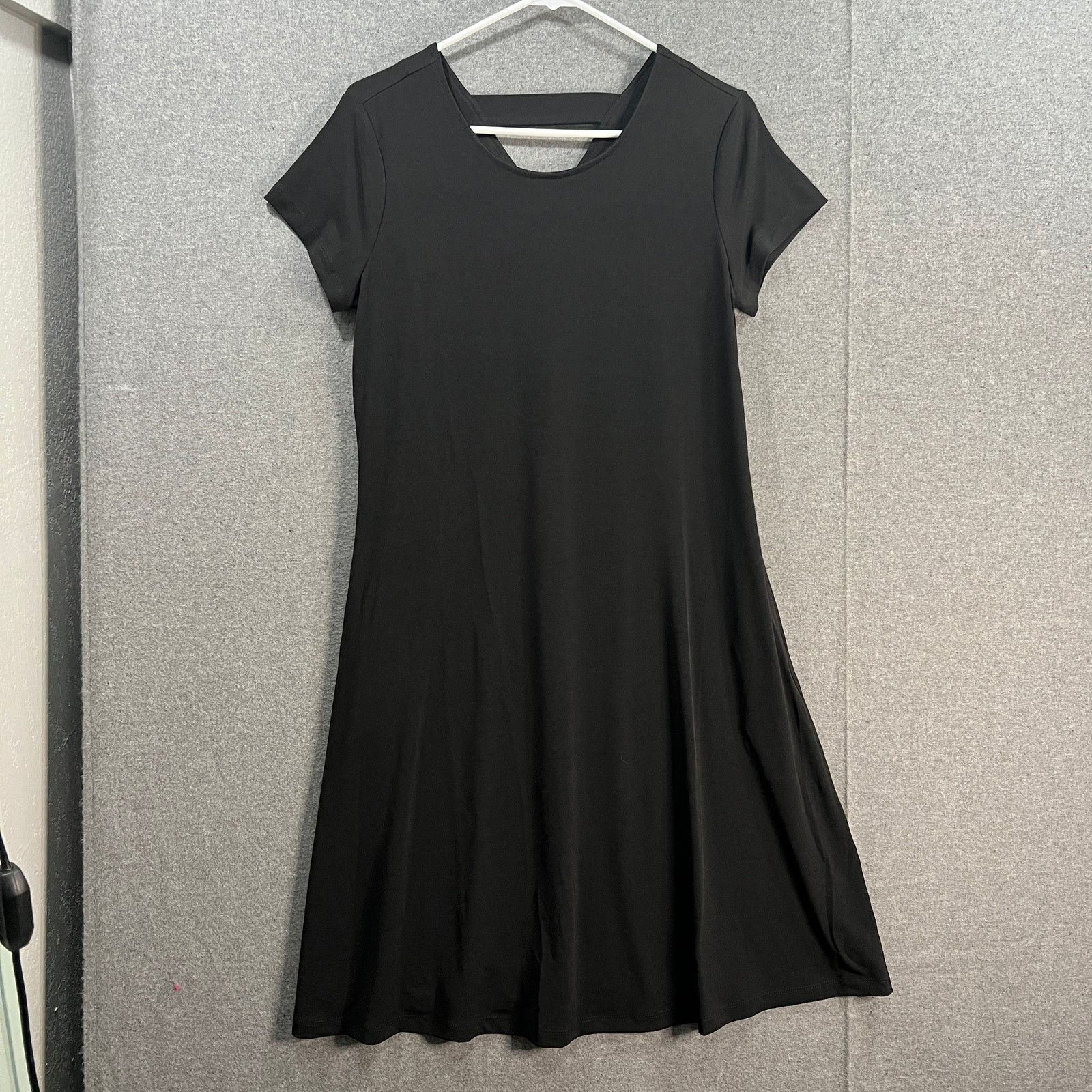 Other Susan Graver Liquid Knit Cap Sleeve Dress Black Size Small Size S / US 4 / IT 40 - 2 Thumbnail