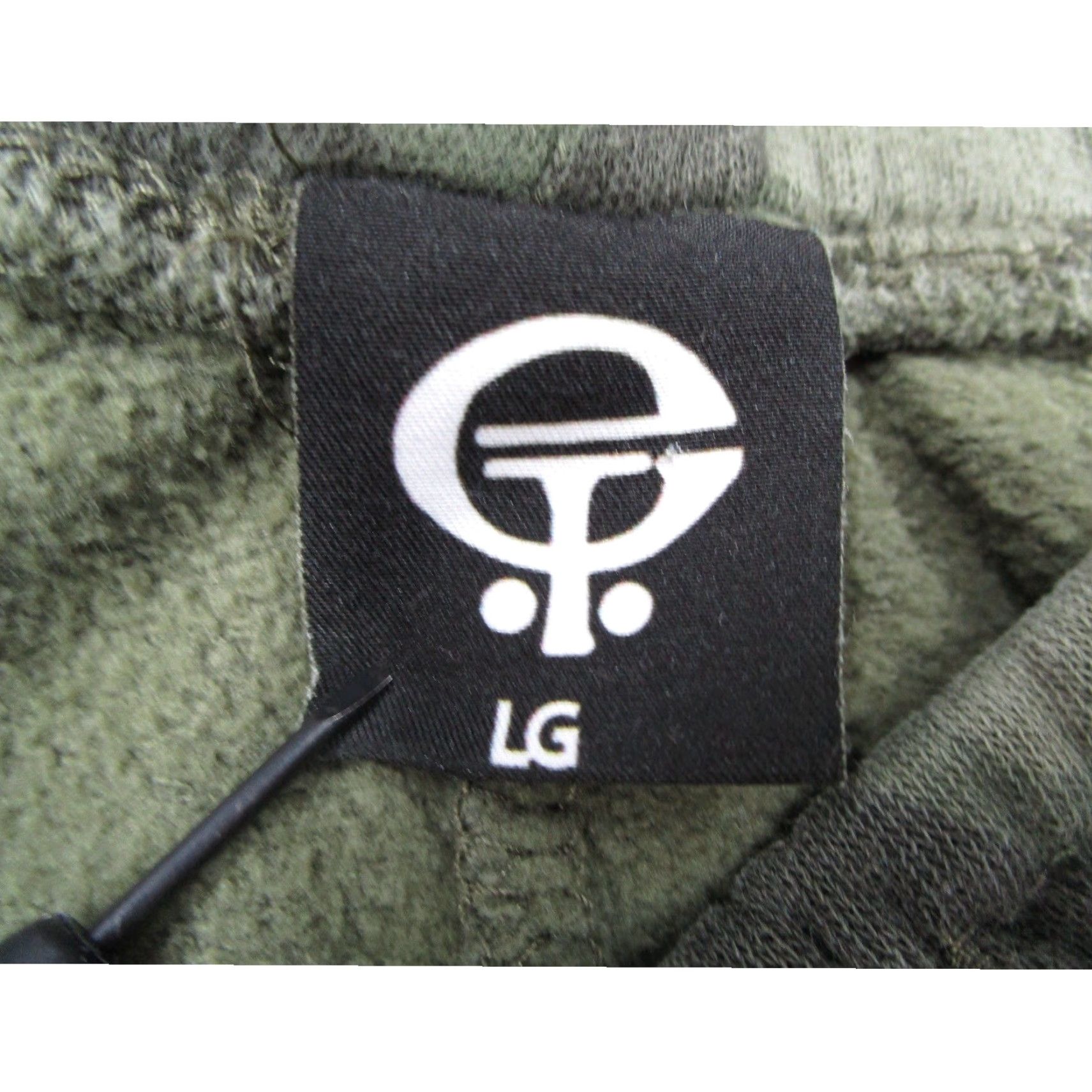 Vintage ET Surf Joggers Mens L Camouflage Cotton Blend Fleece Pockets Drawstring Elastic Waist Green Tapered Leg Army Military 26in Inseam Size US 33 - 3 Thumbnail