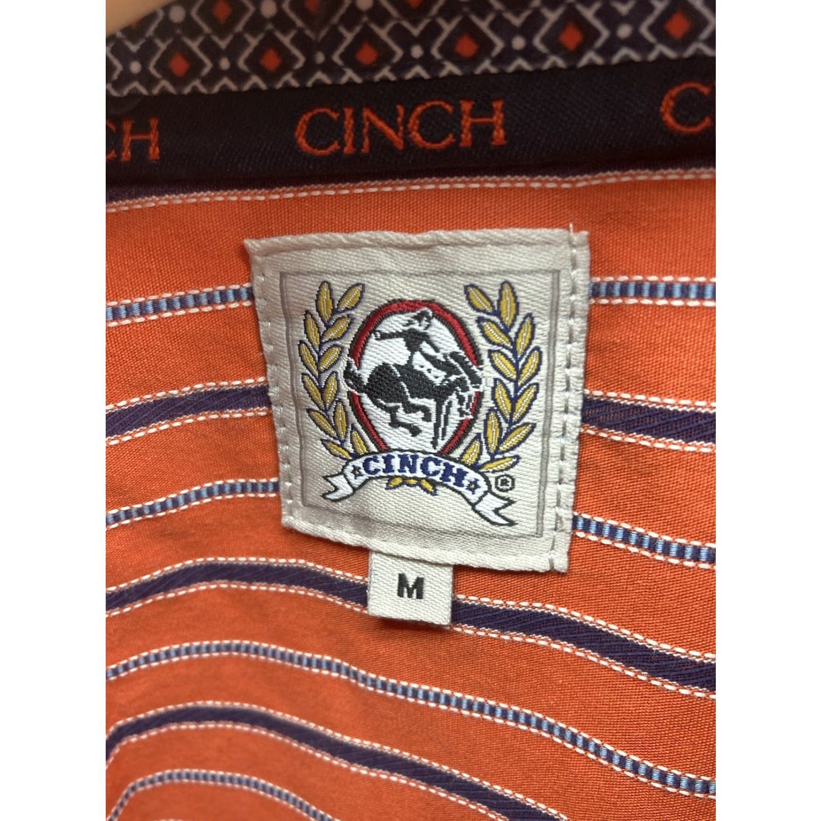 Vintage VINTAGE Cinch Western Shirt Men Medium Orange Stripe Long Sleeve Button-Up VTG Size US M / EU 48-50 / 2 - 5 Thumbnail
