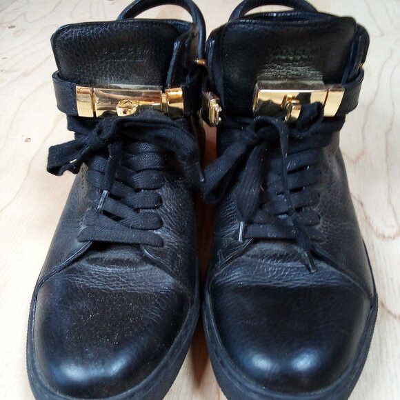 Buscemi Buscemi Shoes Sneakers Black Leather 42 Size US 11 / IT 41 - 3 Thumbnail