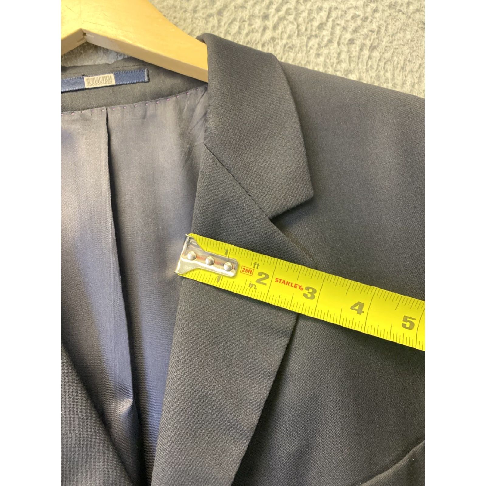 Vintage Emile Lafaurie Blazer Jacket Men 40R Gray Wool Button Closure Pockets Formal Mens Size 40R - 6 Thumbnail