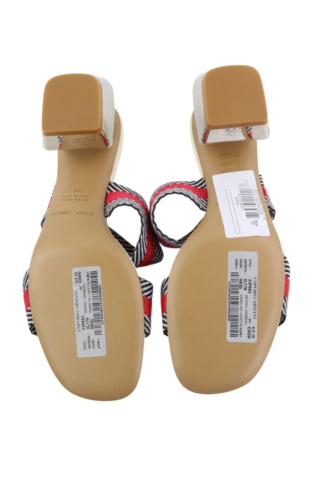 Emporio Armani X3P682 EU37 Colourful Slip On Shiny Sandals 84802 Size US 6 / IT 36 - 7 Thumbnail