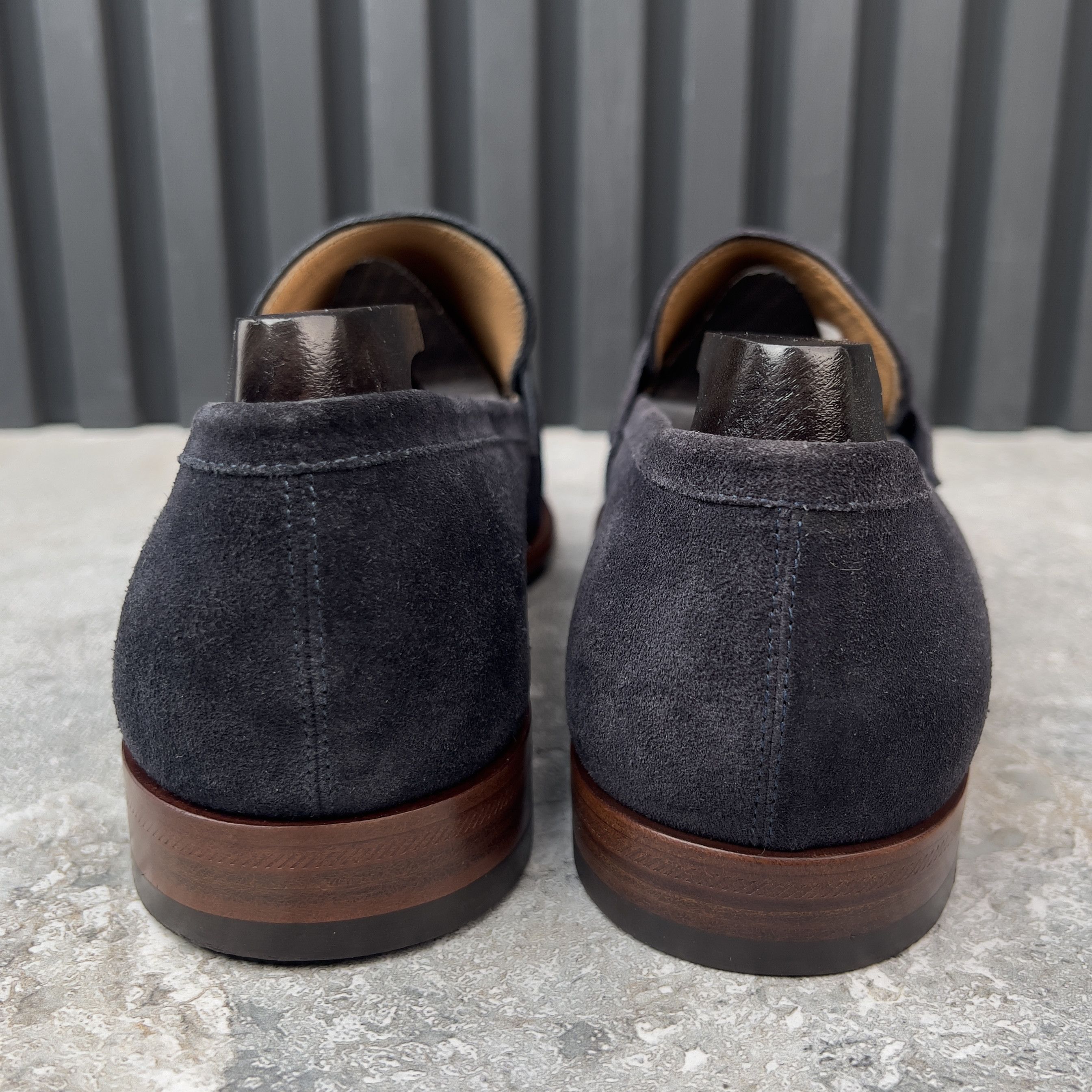 Louis Vuitton Kensington Loafers Penny Navy Blue Suede Size US 8.5 / EU 41-42 - 9 Thumbnail