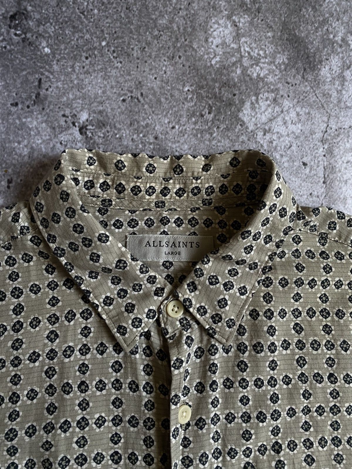 Allsaints × Designer AllSaints Dots Long Sleeve Button Shirt Size L Size US L / EU 52-54 / 3 - 8 Thumbnail